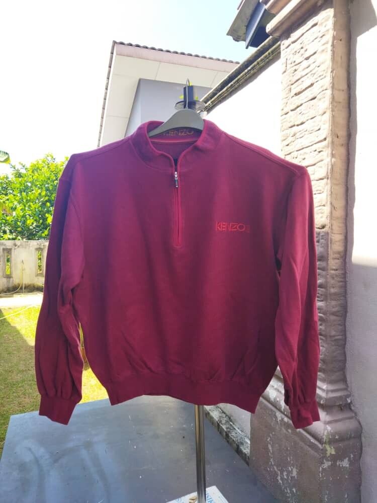 Pre-owned Kenzo Best Offer Vtg  Golf Sweatshirt In Dark Maroon