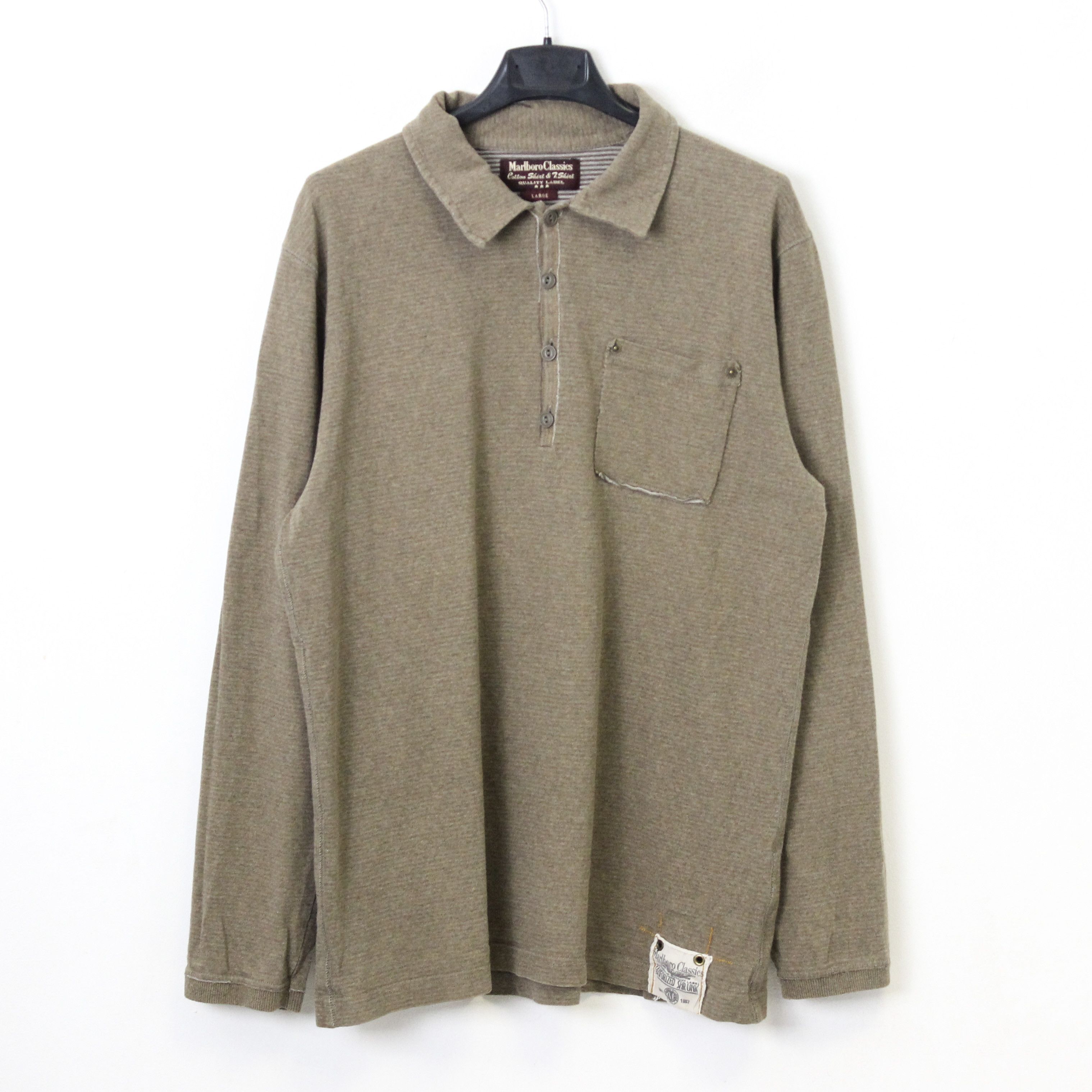 Marlboro Classics Quality Casual Polo Shirt Long Sleeved Cotton Rugby Top Size US L / EU 52-54 / 3 - 1 Thumbnail