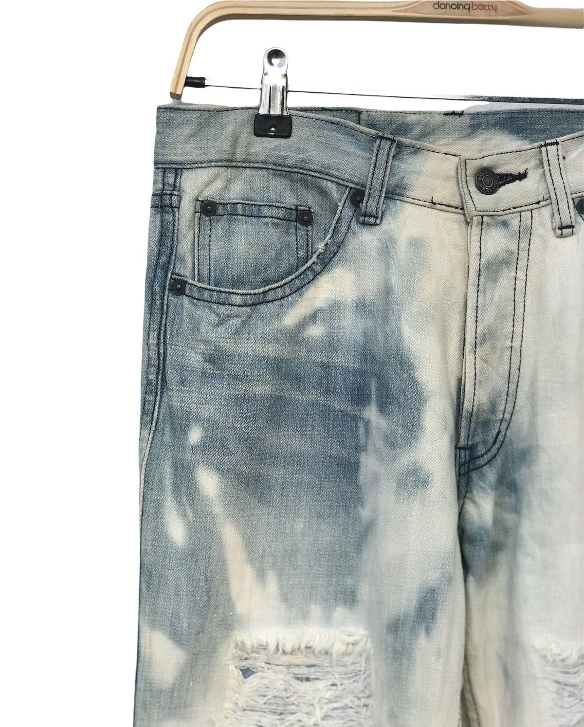 Japanese Brand Jeans World Wide Love Distressed Denim Size US 29 - 4 Thumbnail