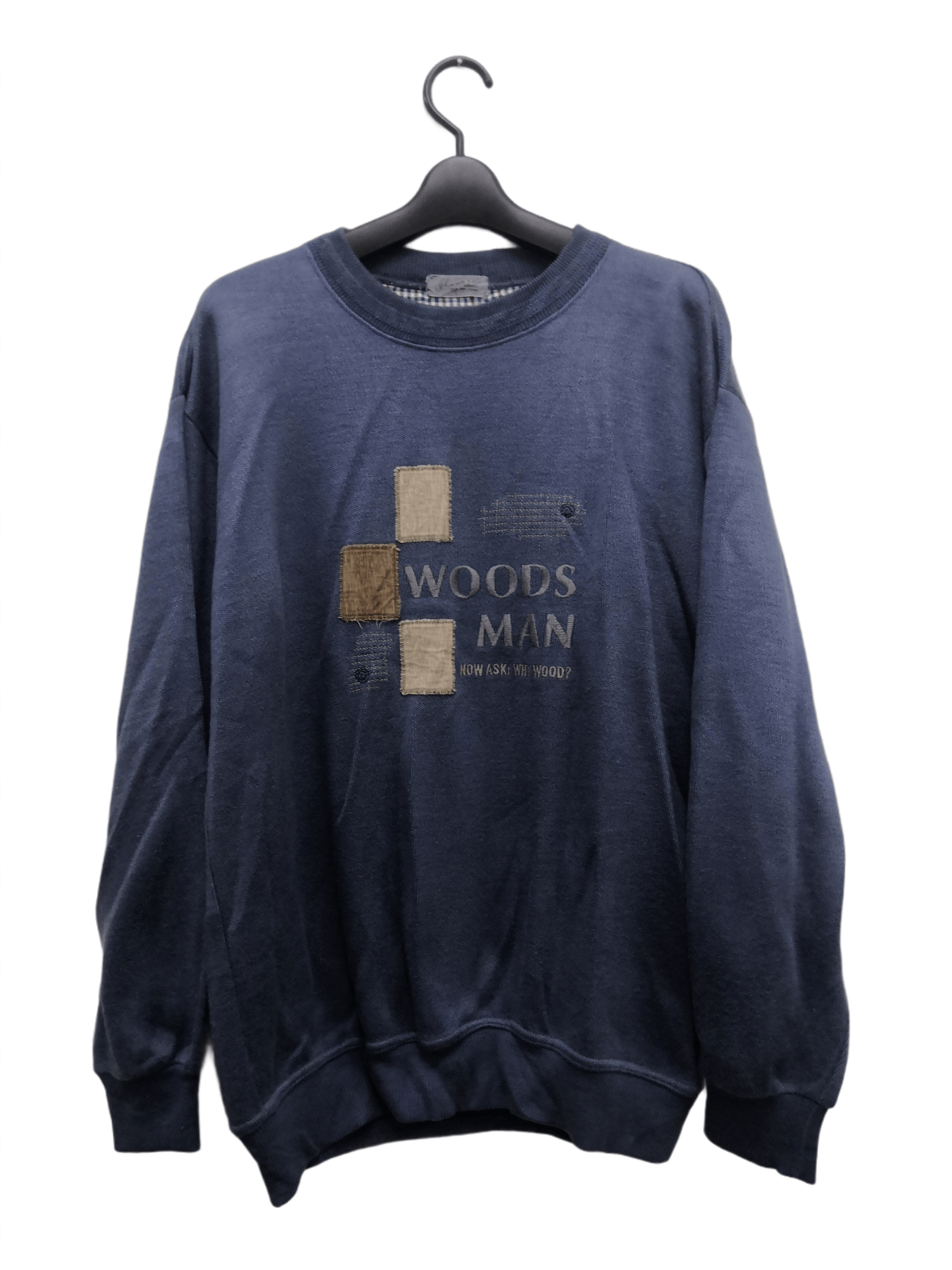 Vtg Wood Man Blue Sweatshirt