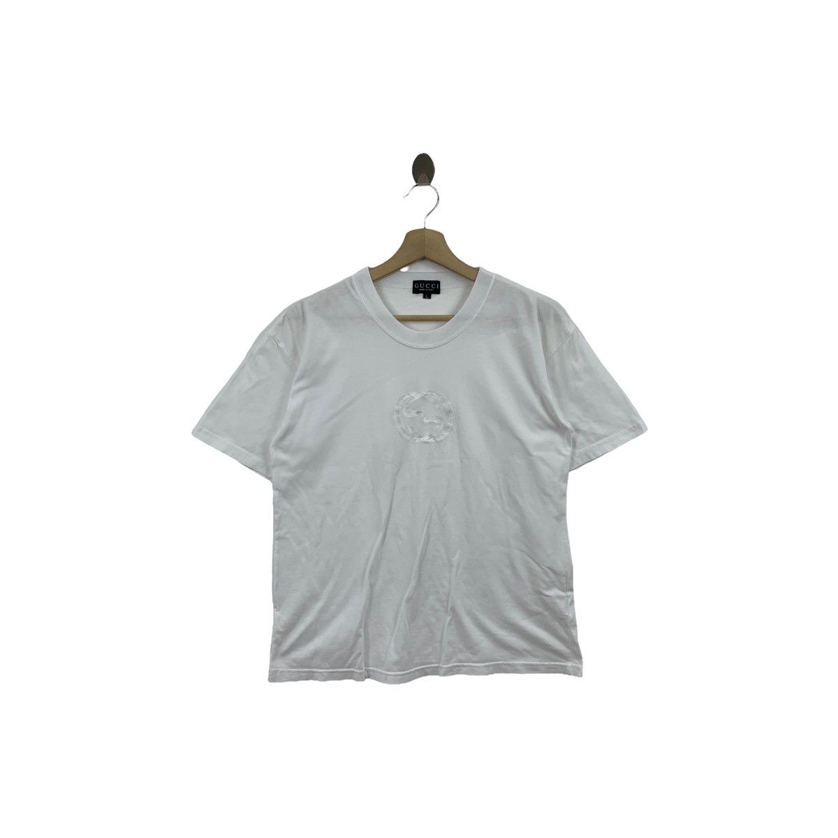 Rare!! Vintage GUCCI embroidery centre mens tshirt