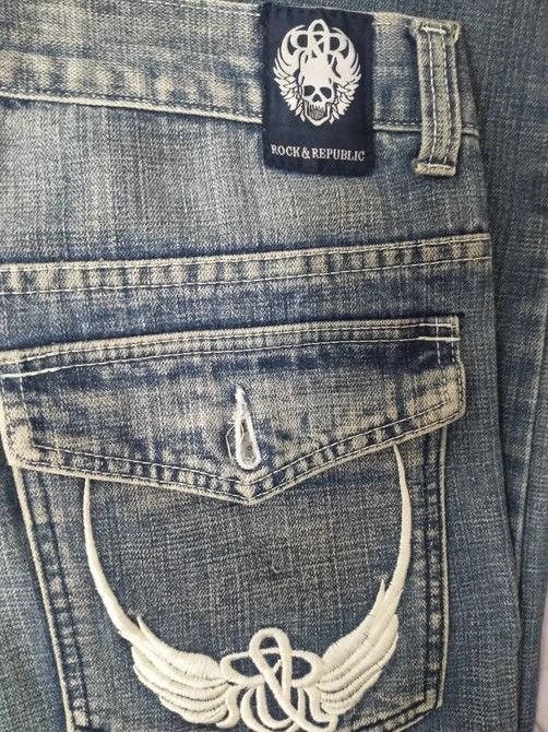 Rock & Republic ROCK& REPUBLIC JEANS EMBROIDERED LOGO BACK Size US 31 - 5 Thumbnail