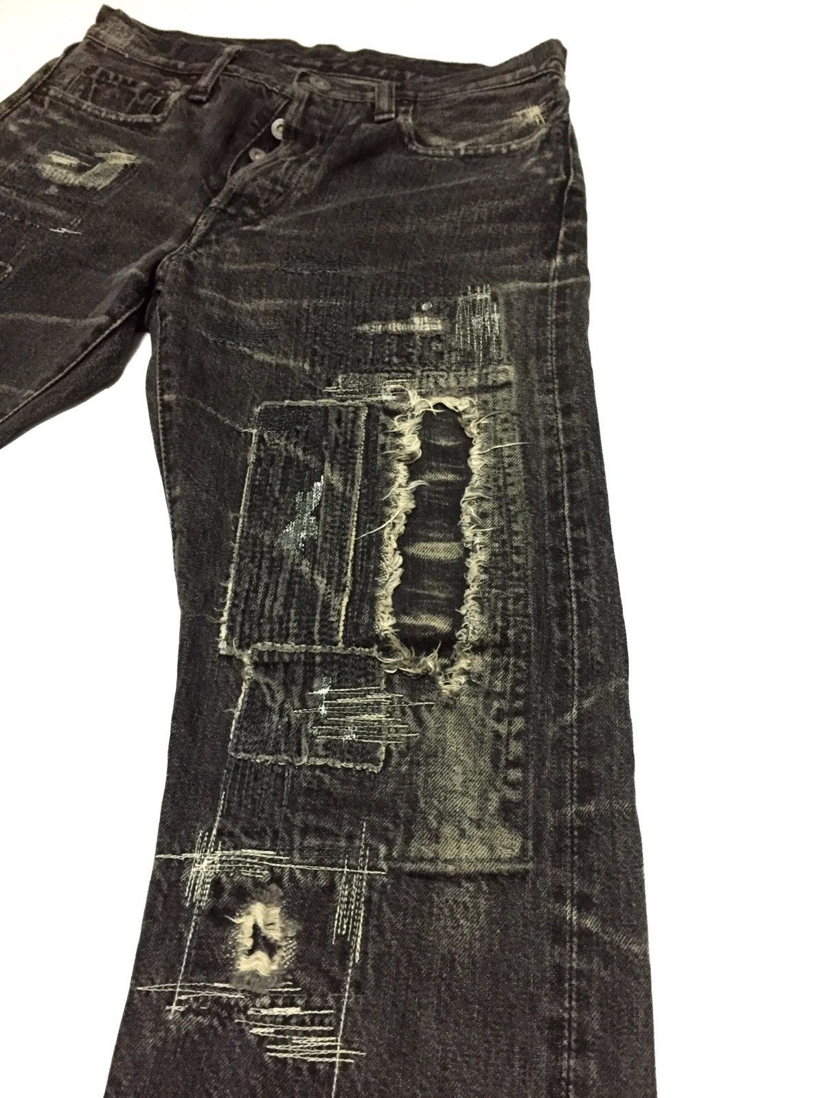 Kapital Kapital Boro patchwork selvedge black denim jeans Size US 28 / EU 44 - 4 Thumbnail