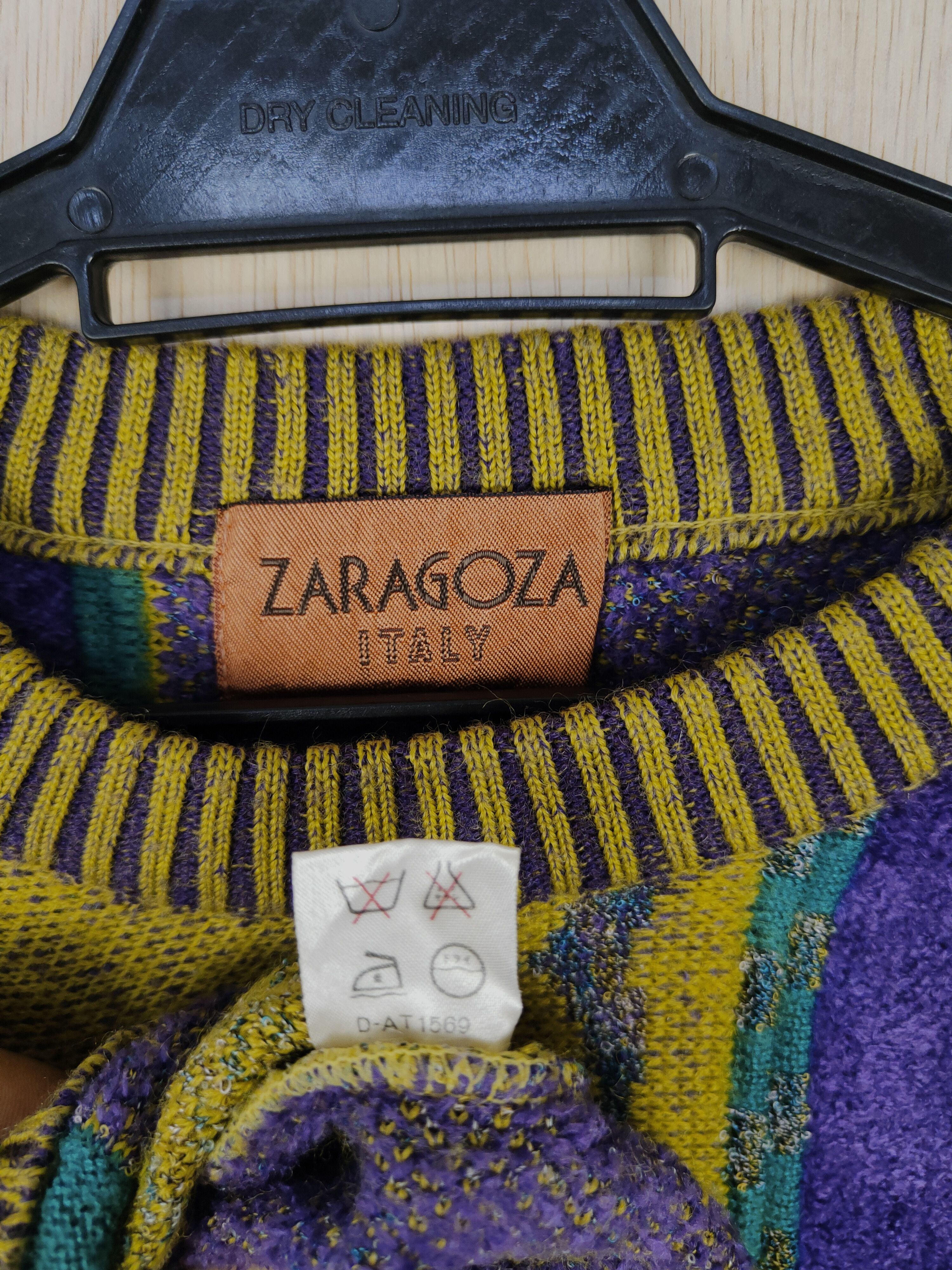 Vintage Zaragoza (Italy) Yellow/Green /Purple Knitwear #S314 Size US S / EU 44-46 / 1 - 8 Thumbnail