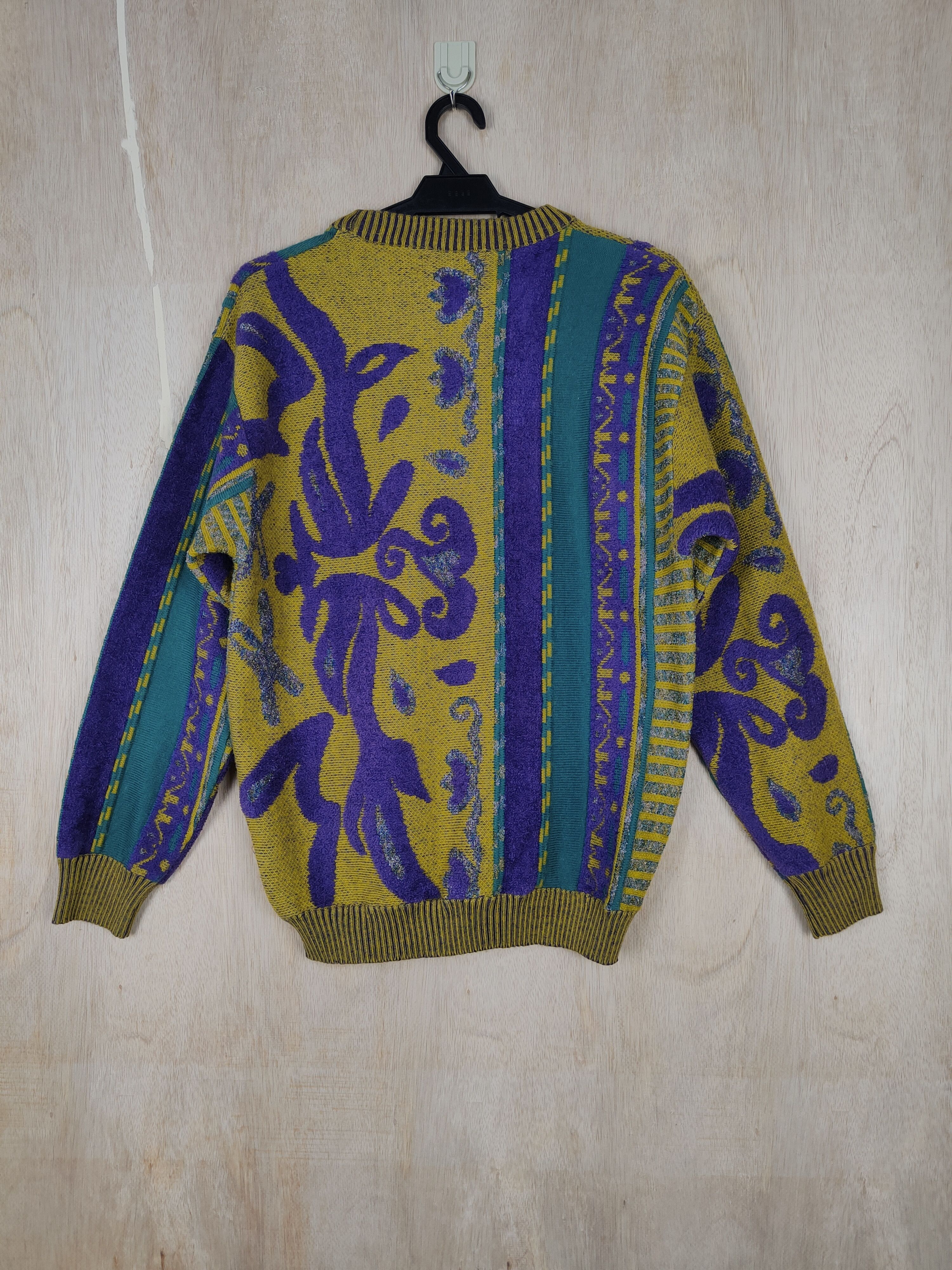 Vintage Zaragoza (Italy) Yellow/Green /Purple Knitwear #S314 Size US S / EU 44-46 / 1 - 5 Thumbnail
