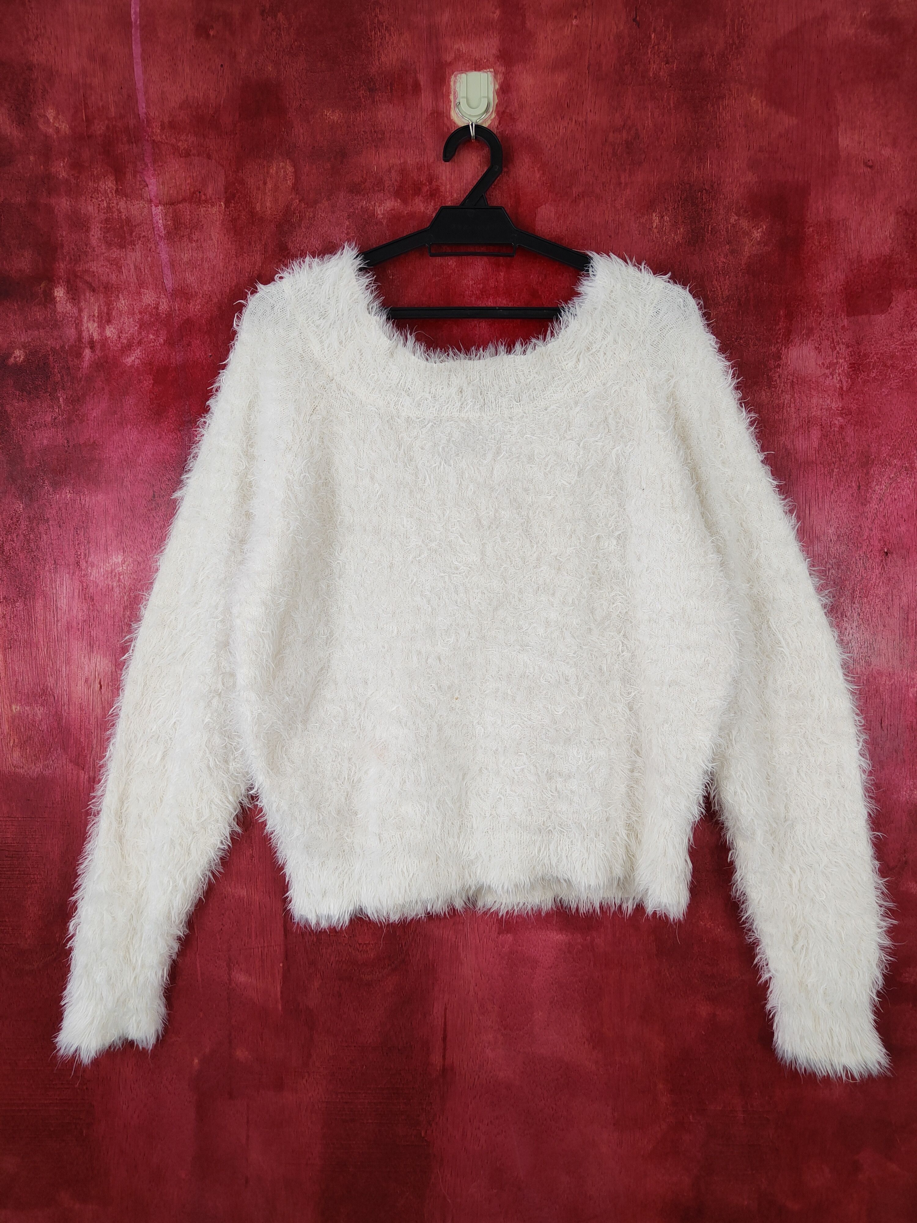Homespun Knitwear × Japanese Brand Japanese Brand White Shag Shaggy Fur Mohair Knitwear #S369 Size M / US 6-8 / IT 42-44 - 5 Thumbnail