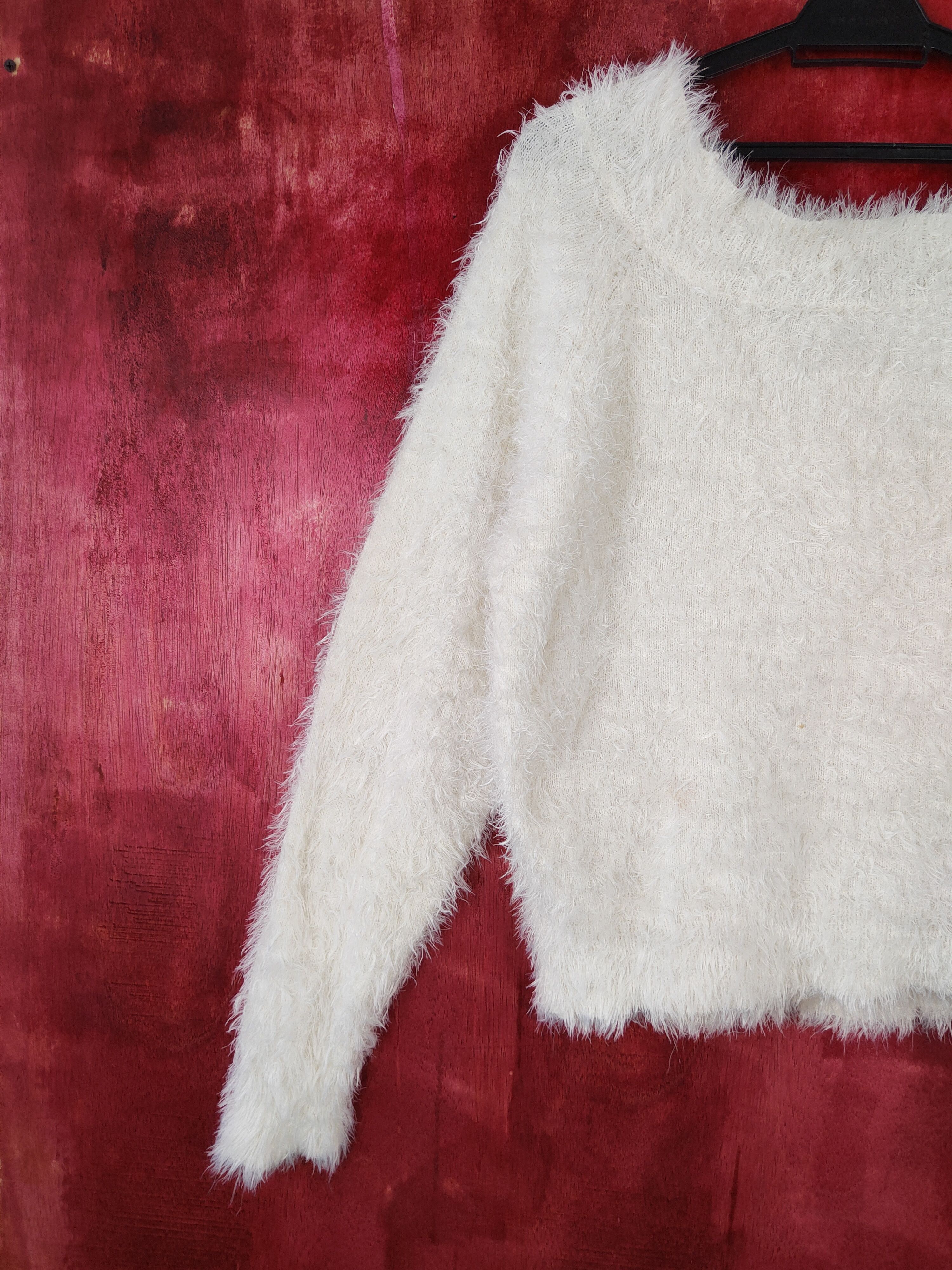 Homespun Knitwear × Japanese Brand Japanese Brand White Shag Shaggy Fur Mohair Knitwear #S369 Size M / US 6-8 / IT 42-44 - 6 Thumbnail