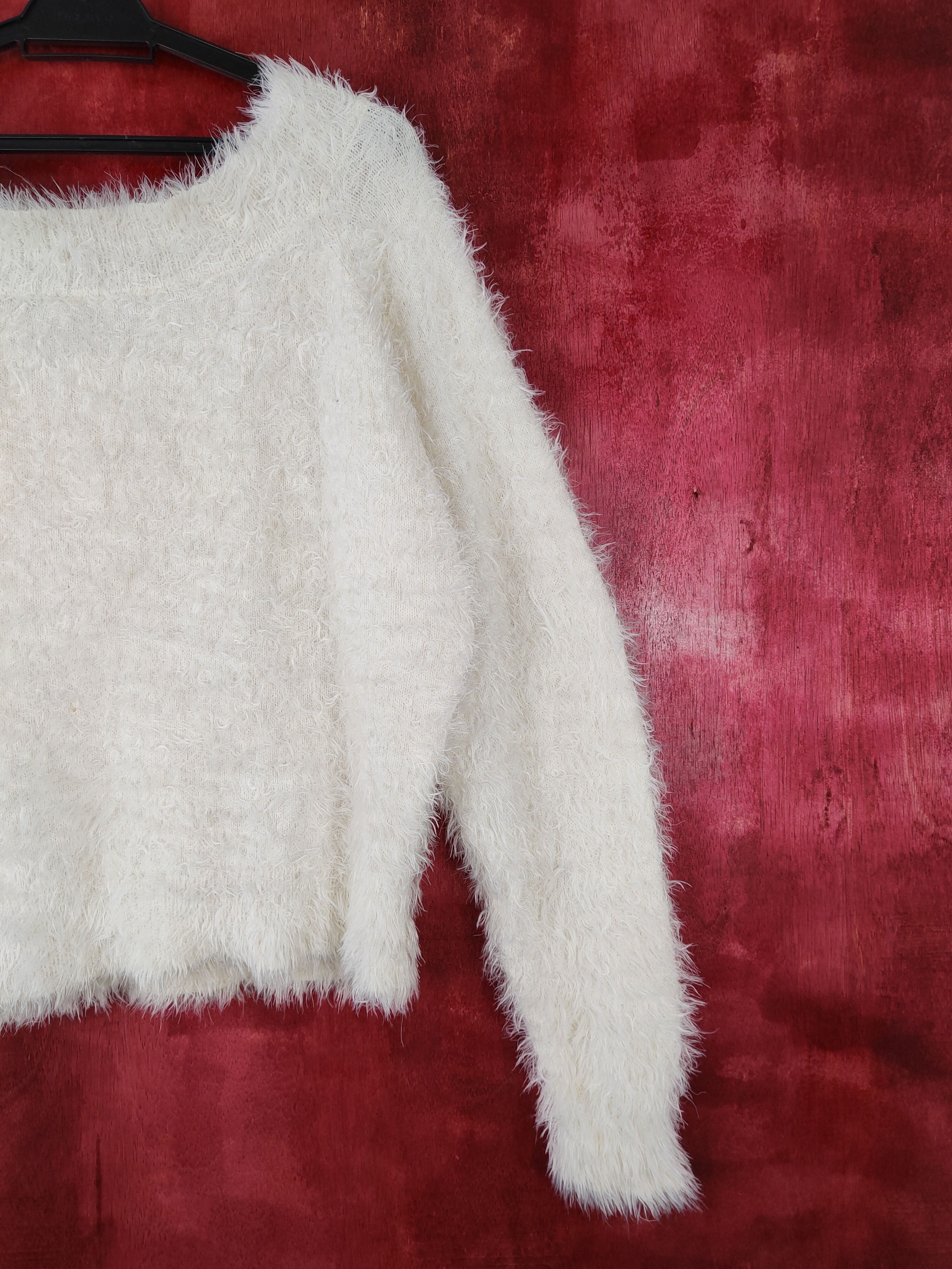Homespun Knitwear × Japanese Brand Japanese Brand White Shag Shaggy Fur Mohair Knitwear #S369 Size M / US 6-8 / IT 42-44 - 7 Thumbnail