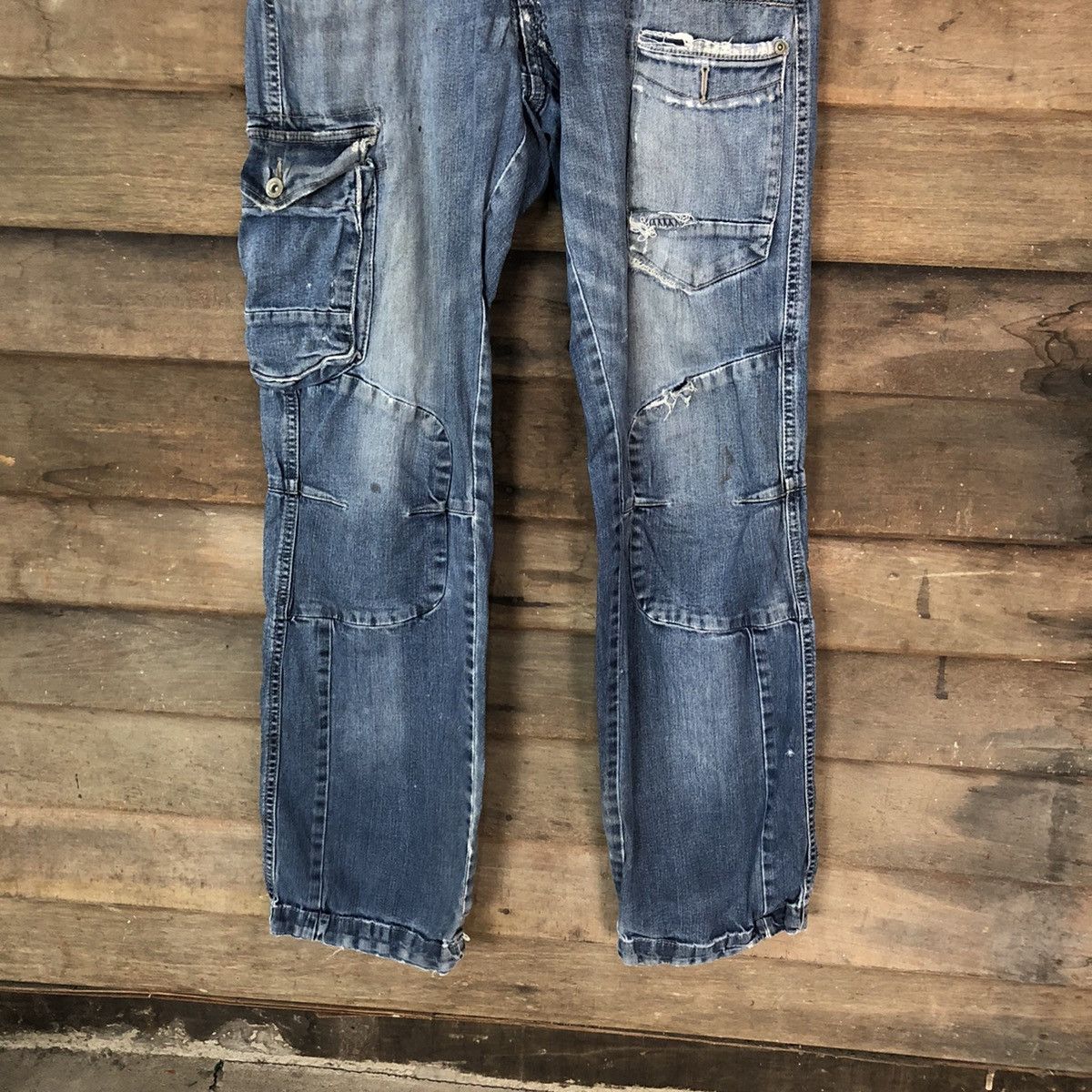 Japanese Brand DL World International double knee vintage Denim Pants#4521 Size US 31 - 3 Thumbnail