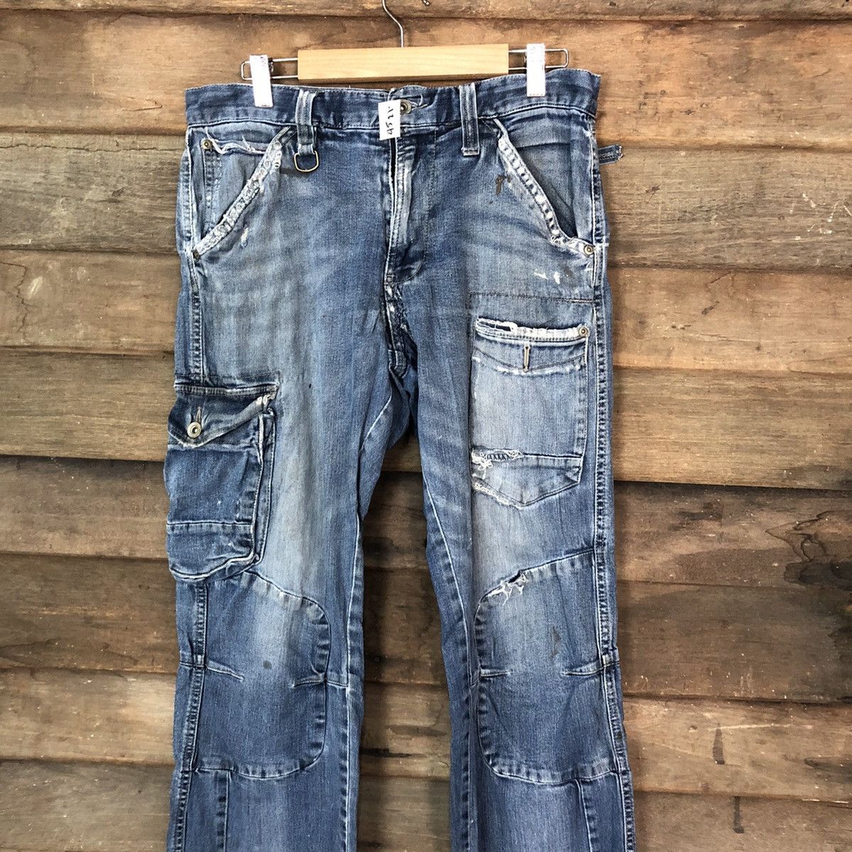 Japanese Brand DL World International double knee vintage Denim Pants#4521 Size US 31 - 2 Thumbnail