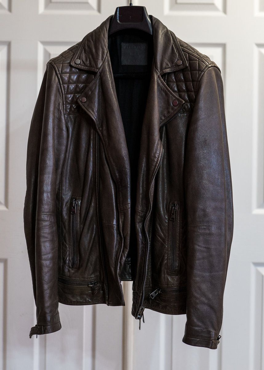 OG ALLSAINTS CONROY LEATHER BIKER JACKET in RARE BROWN