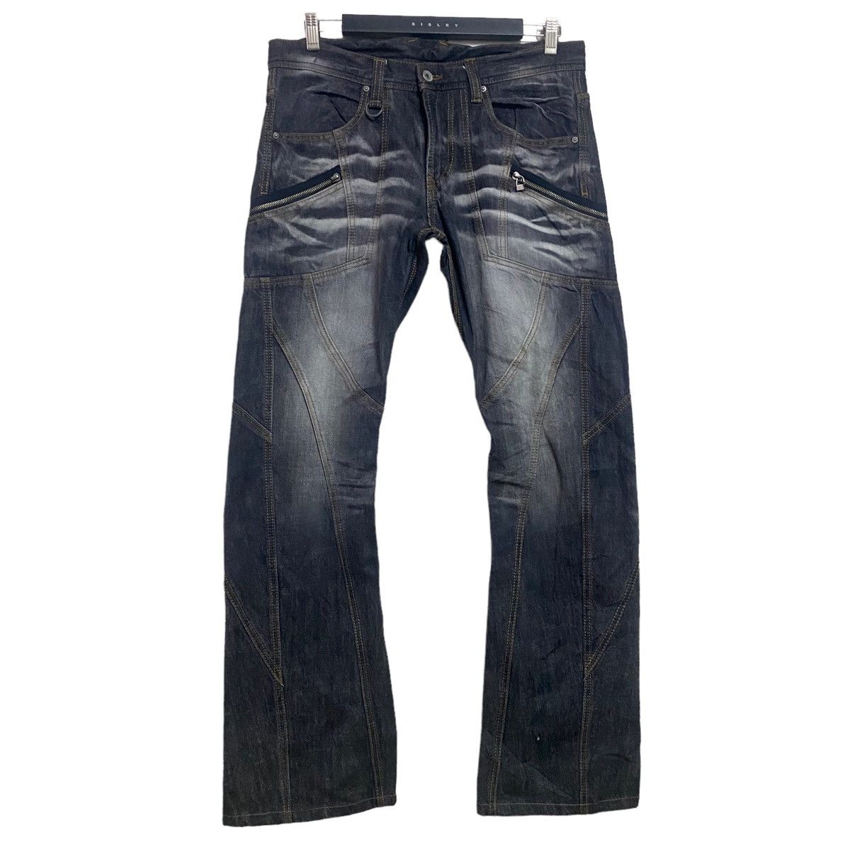 Japanese Brand HIDEAWAYS NICOLE Urban Denim Flare Hybrid Jeans Size US 34 / EU 50 - 3 Thumbnail