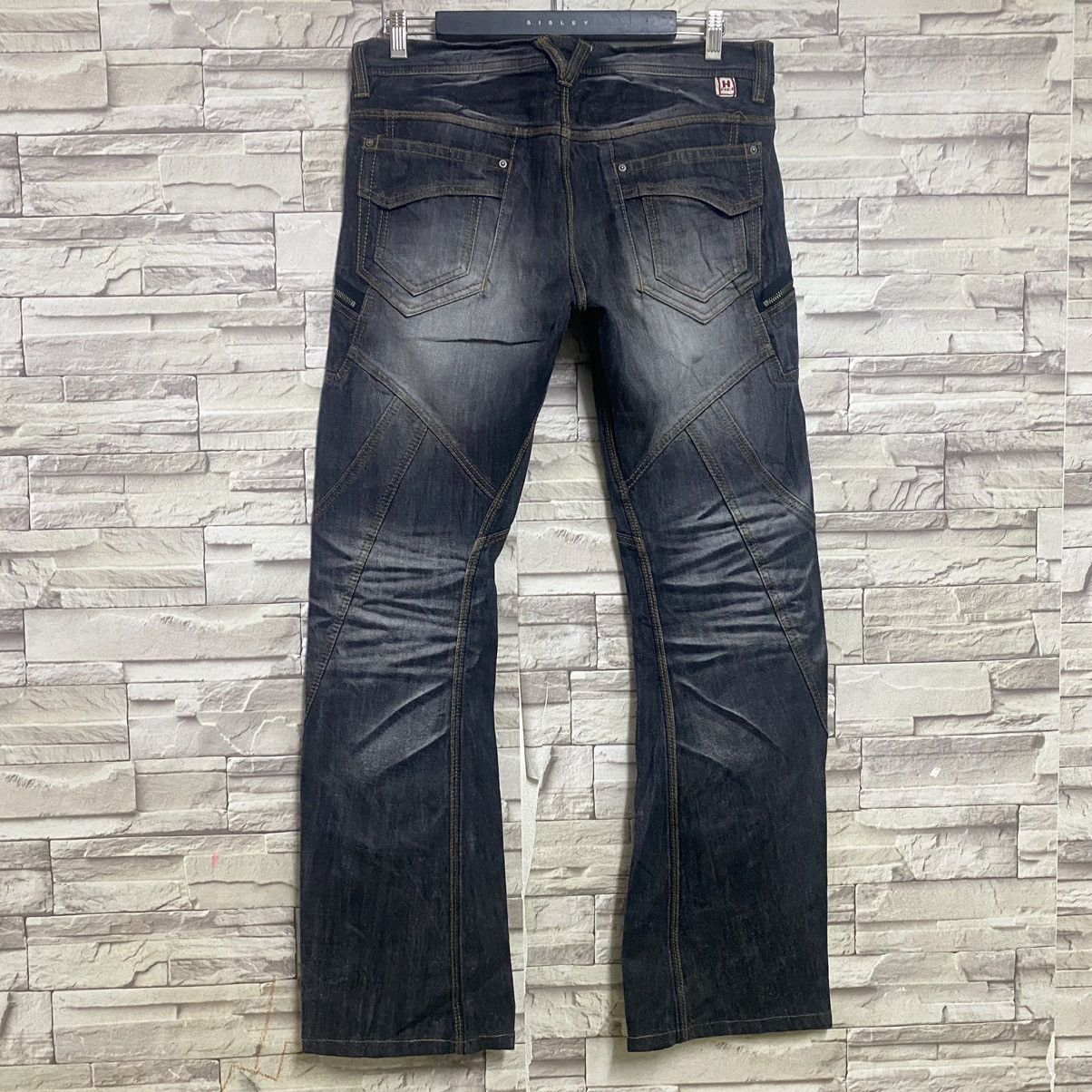 Japanese Brand HIDEAWAYS NICOLE Urban Denim Flare Hybrid Jeans Size US 34 / EU 50 - 10 Thumbnail
