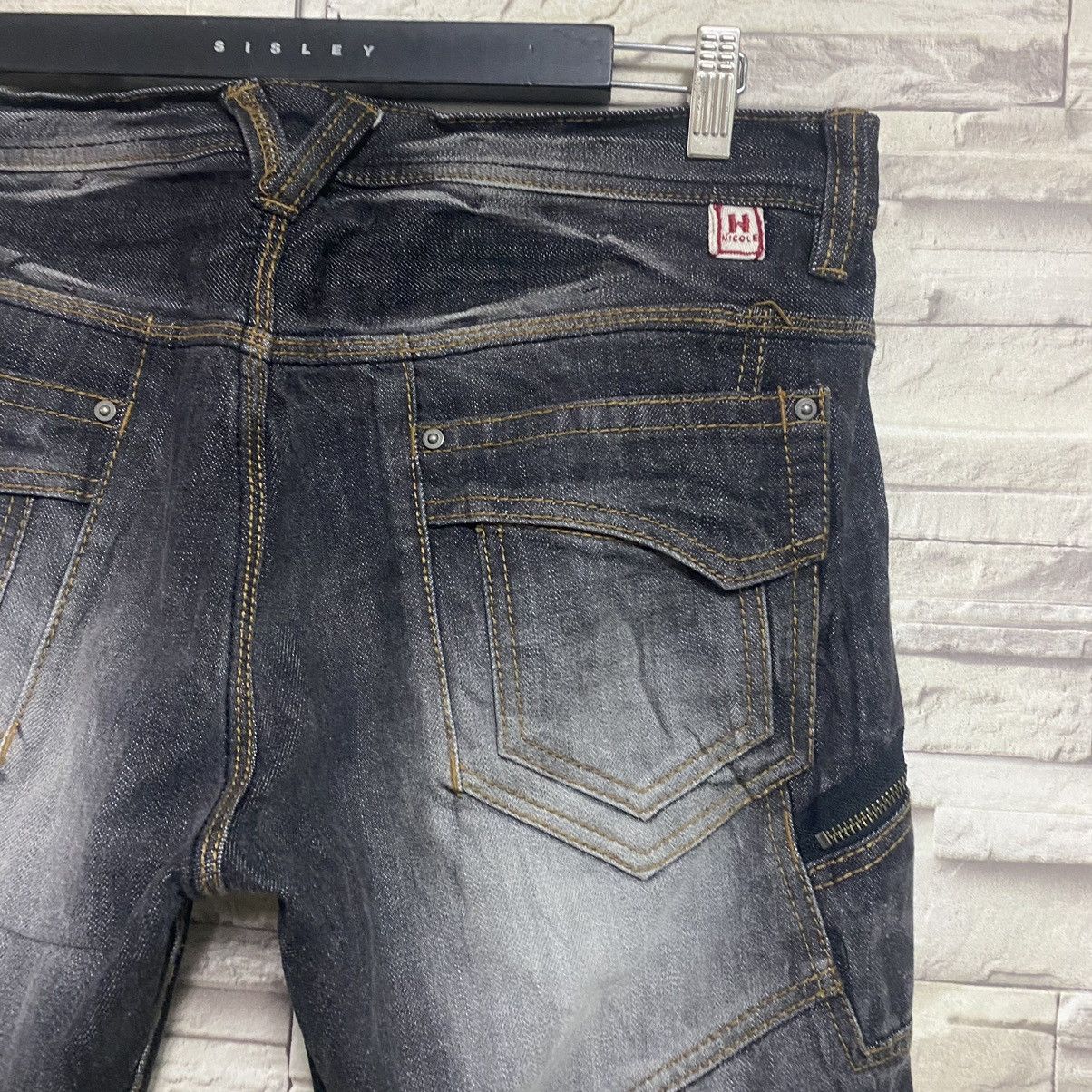 Japanese Brand HIDEAWAYS NICOLE Urban Denim Flare Hybrid Jeans Size US 34 / EU 50 - 12 Thumbnail