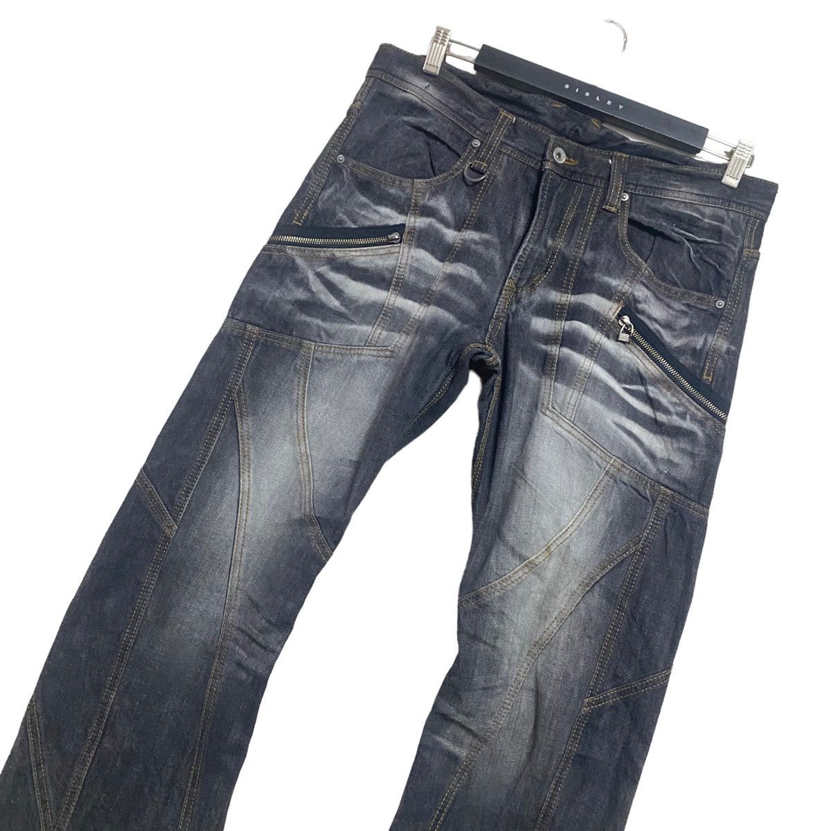 Japanese Brand HIDEAWAYS NICOLE Urban Denim Flare Hybrid Jeans Size US 34 / EU 50 - 2 Thumbnail