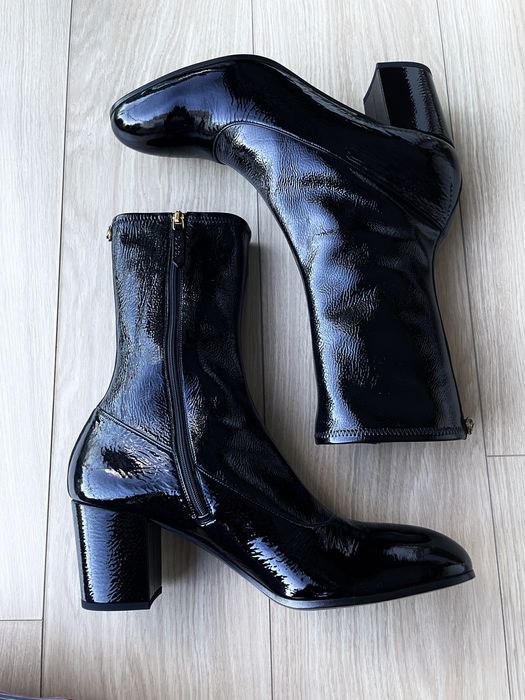 Gucci Pryntil Patent Leather Ankle Boots in Black for Men