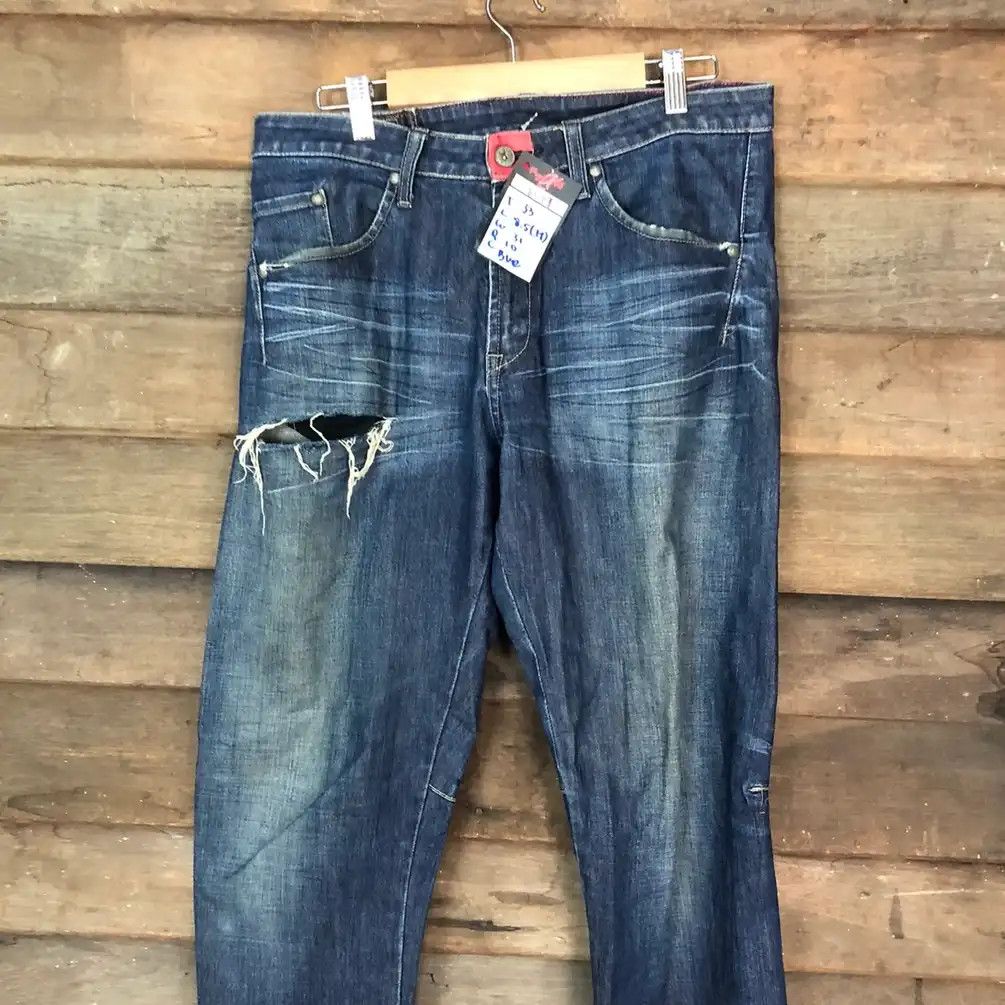 Marithe + Francois Girbaud DL Marithe Francios Girbaund ripped Distressed Denim #5099 Size US 33 - 17 Thumbnail