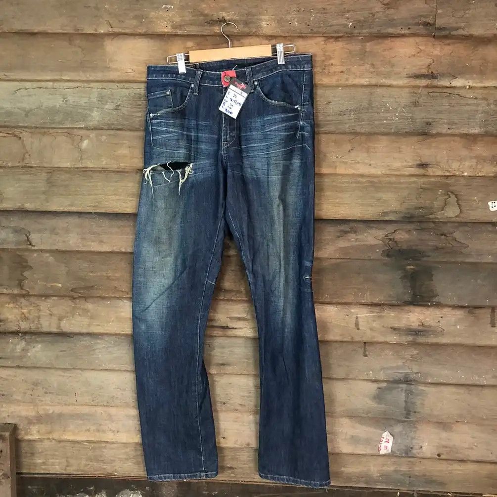 Marithe + Francois Girbaud DL Marithe Francios Girbaund ripped Distressed Denim #5099 Size US 33 - 18 Thumbnail