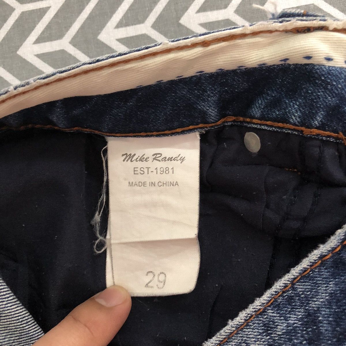 Japanese Brand Mike Randy Blue skinny Distressed Denim #6355 Size 29" - 15 Thumbnail