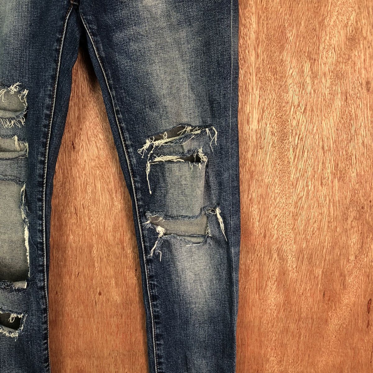 Japanese Brand Mike Randy Blue skinny Distressed Denim #6355 Size 29" - 7 Thumbnail