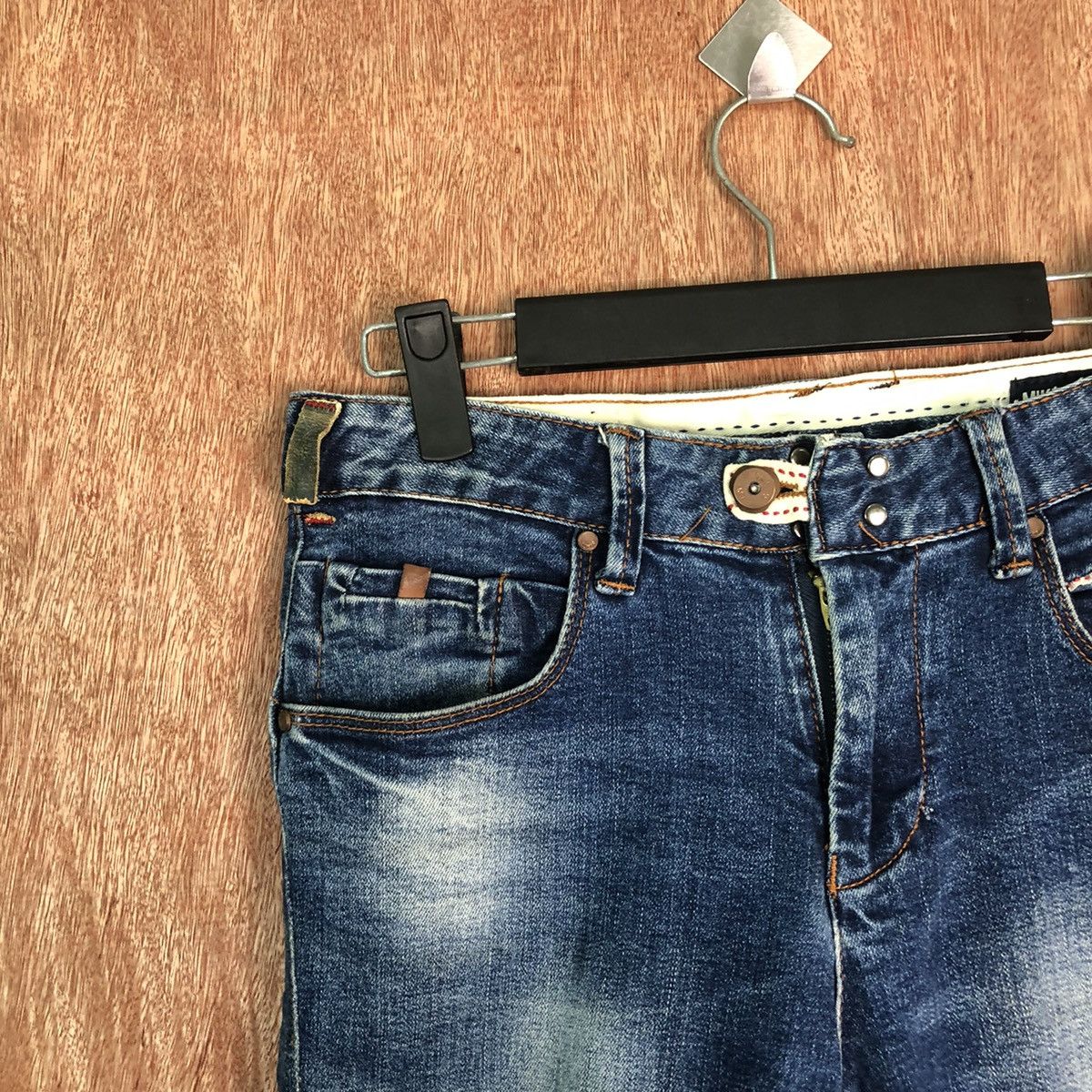 Japanese Brand Mike Randy Blue skinny Distressed Denim #6355 Size 29" - 4 Thumbnail