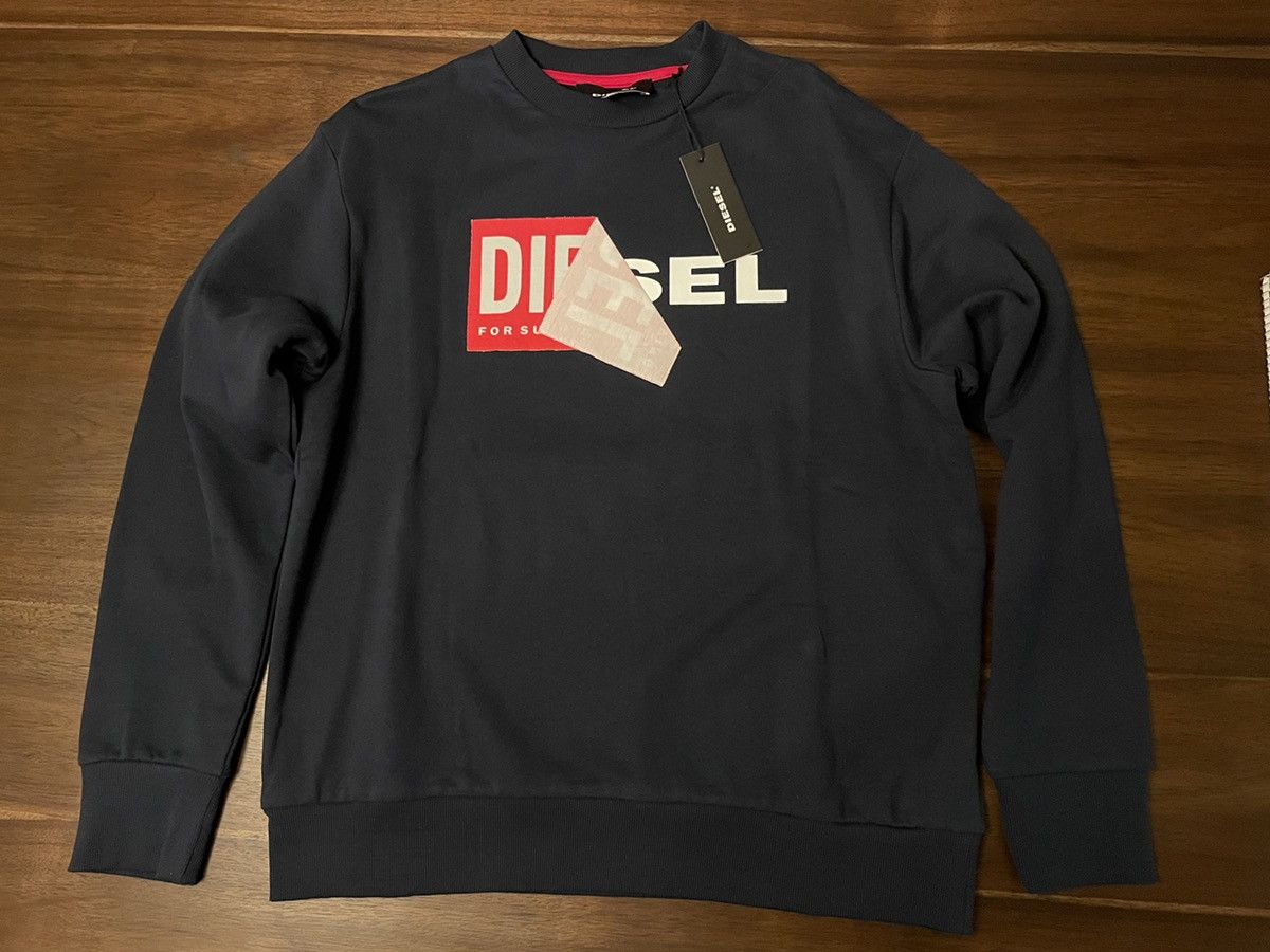 Diesel Diesel S Samy Felpa Mens Crew Sweatshirt Navy Size Small Grailed