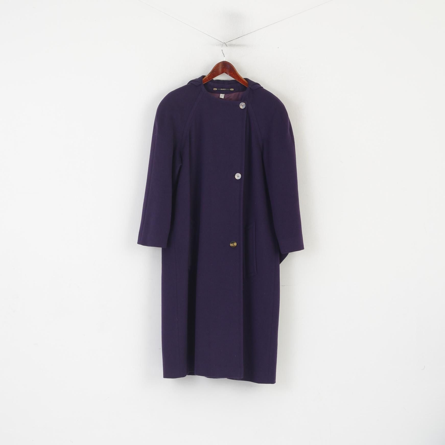 Vintage Pierrette B Women S 8 12 Coat Purple Wool Cashmere 3740 Size S / US 4 / IT 40 - 1 Thumbnail