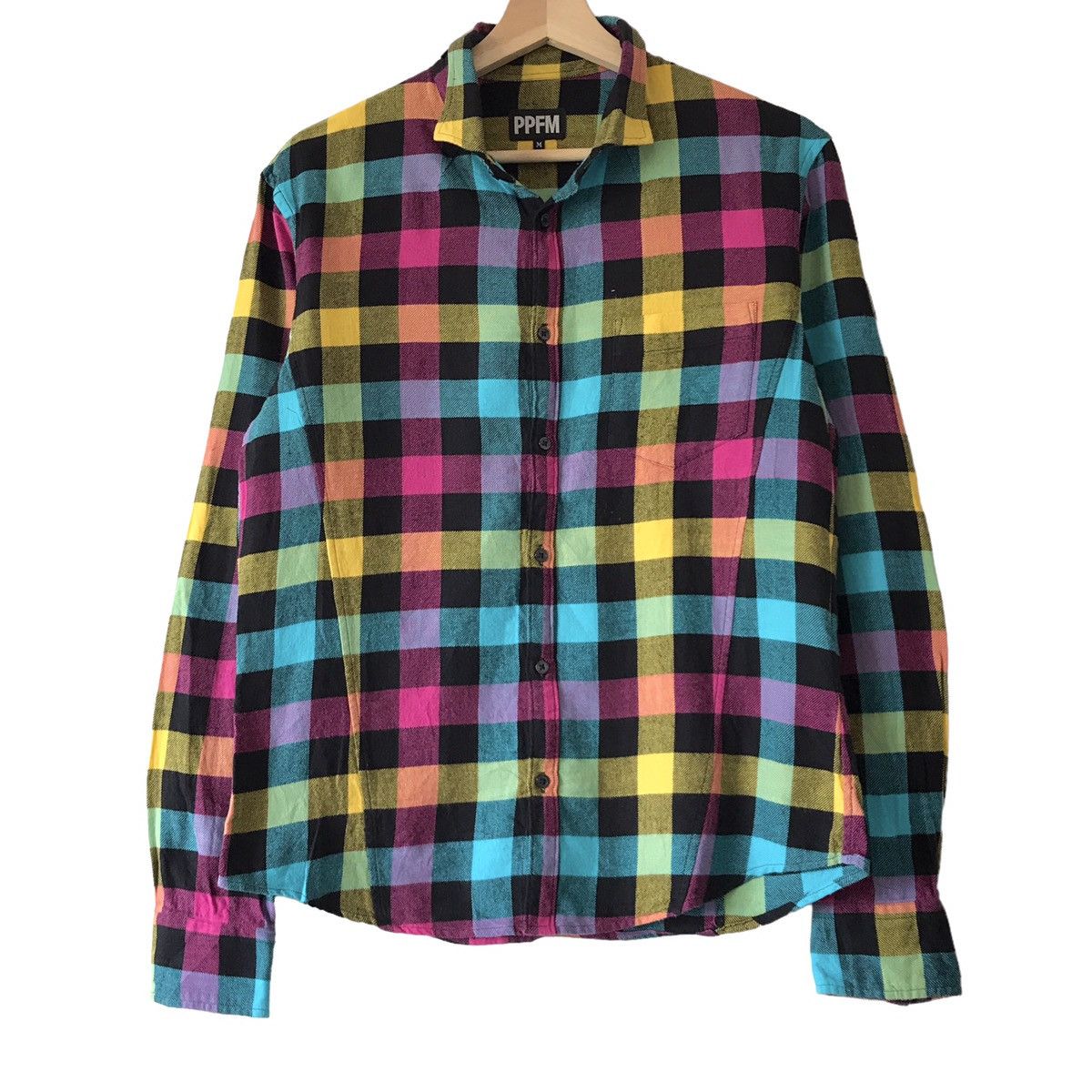 PPFM Japan Multicolor WMN Checkered Button Up Shirt