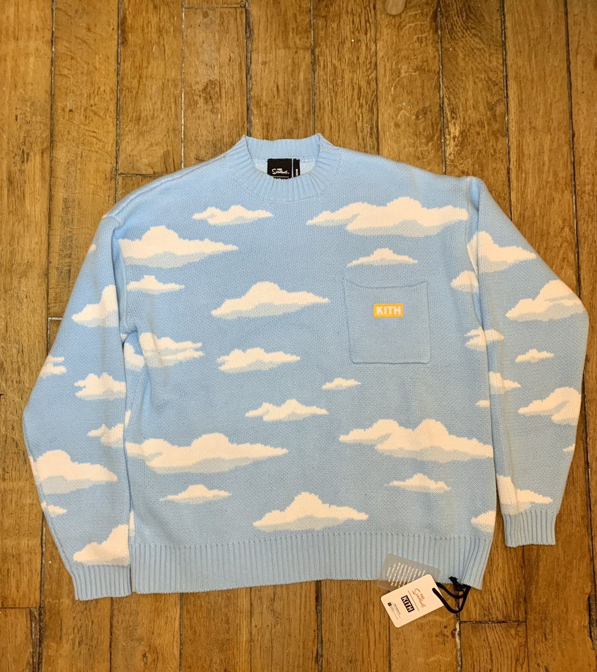 Kith x The Simpsons Cloud Intarsia Sweater, Light Blue