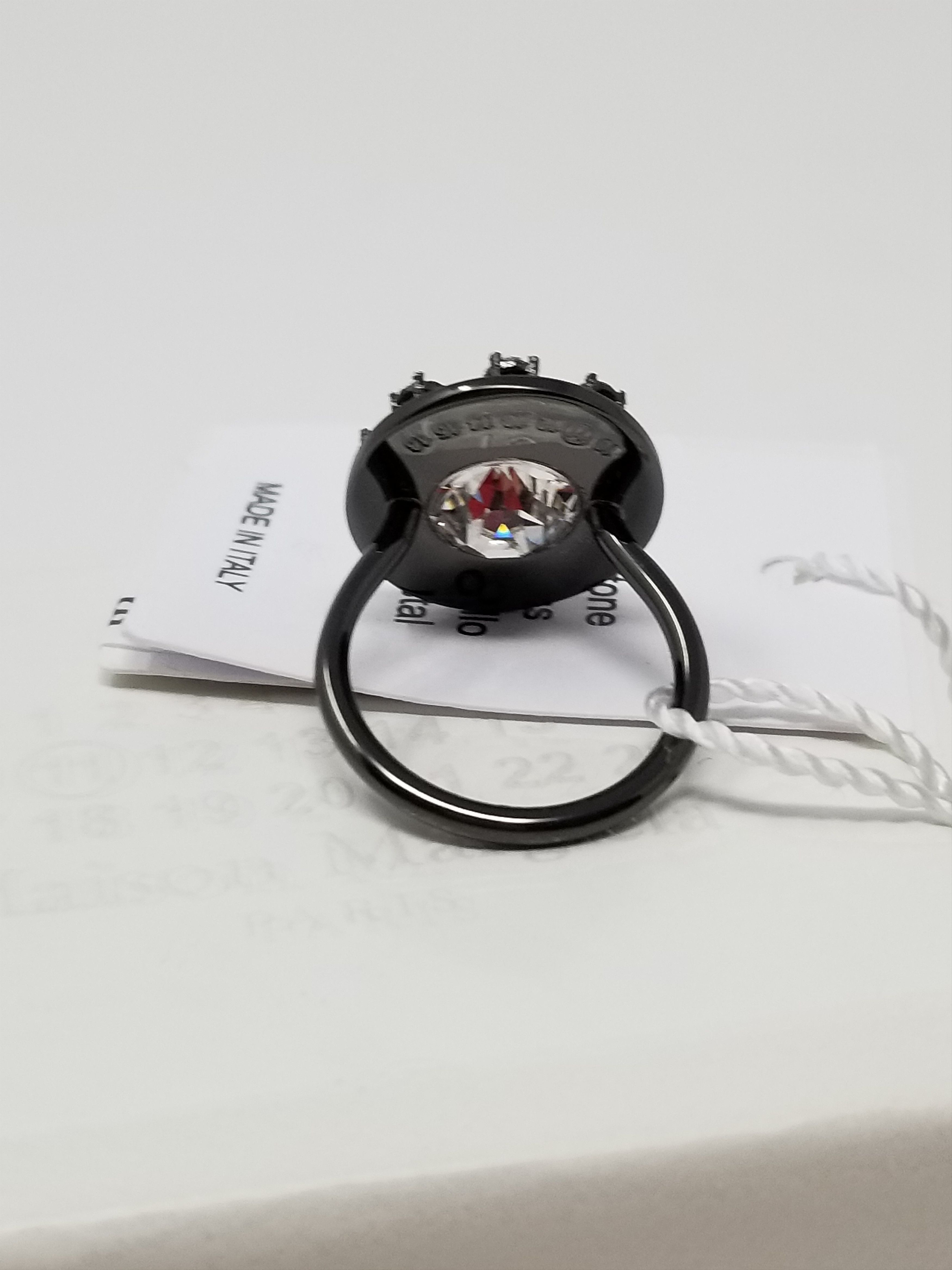 image of Maison Margiela NWT Size 8 Double Sided Ring in Gunmetal, Men's
