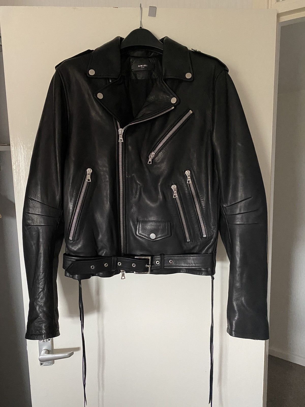 Amiri Mike Amiri Black Leather Biker Jacket | Size 48/Medium | Size US M / EU 48-50 / 2 - 1 Thumbnail