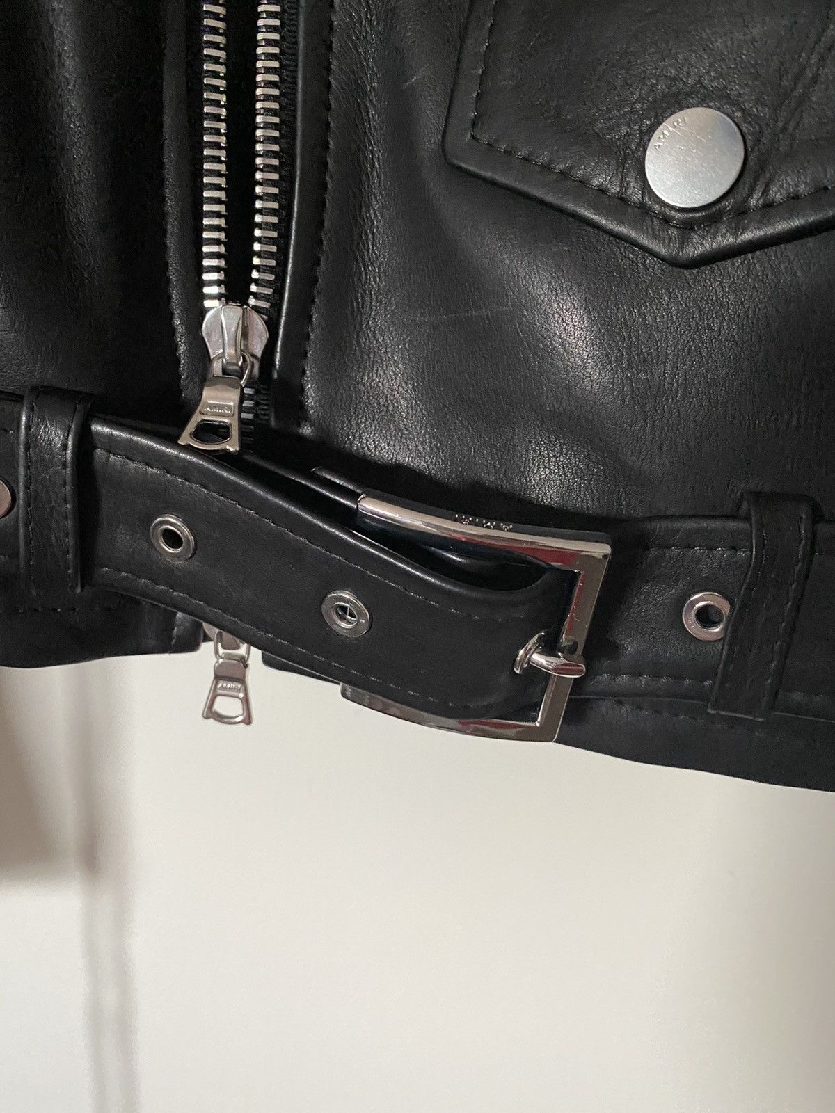 Amiri Mike Amiri Black Leather Biker Jacket | Size 48/Medium | Size US M / EU 48-50 / 2 - 4 Thumbnail