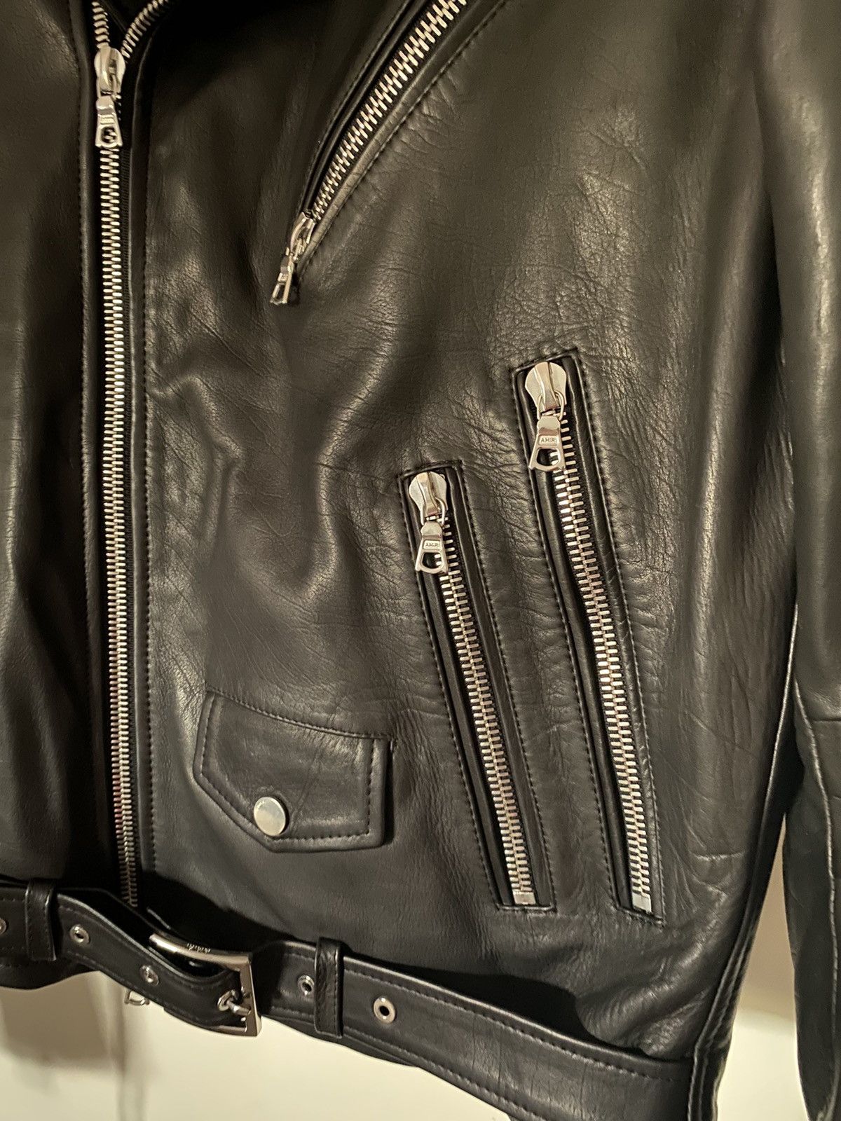 Amiri Mike Amiri Black Leather Biker Jacket | Size 48/Medium | Size US M / EU 48-50 / 2 - 3 Thumbnail
