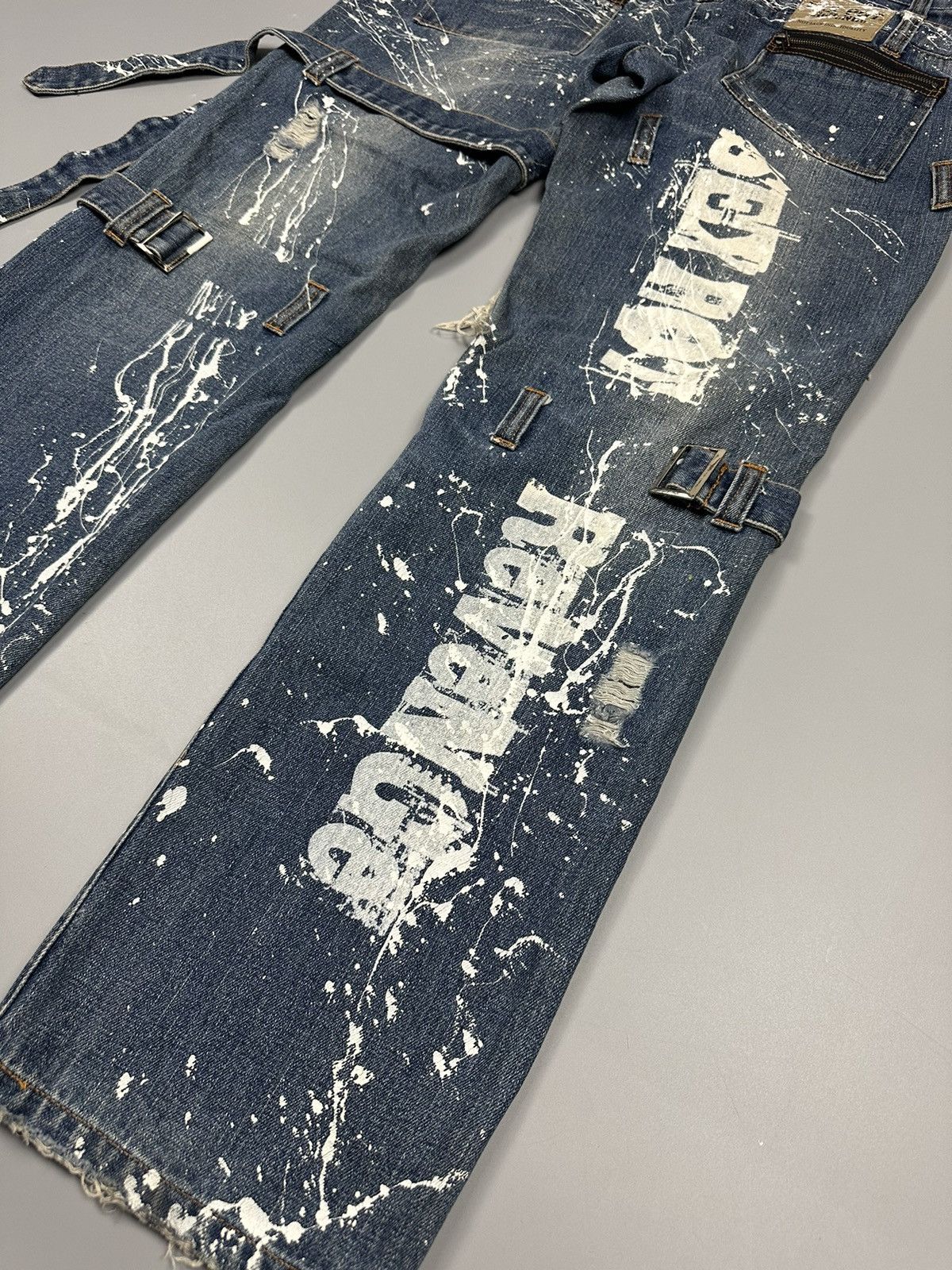 Japanese Brand 🔥RARE🔥DISTRESSED SEX POT REVENGE BONDAGE PAINTED DESIGN Size US 32 / EU 48 - 16 Thumbnail