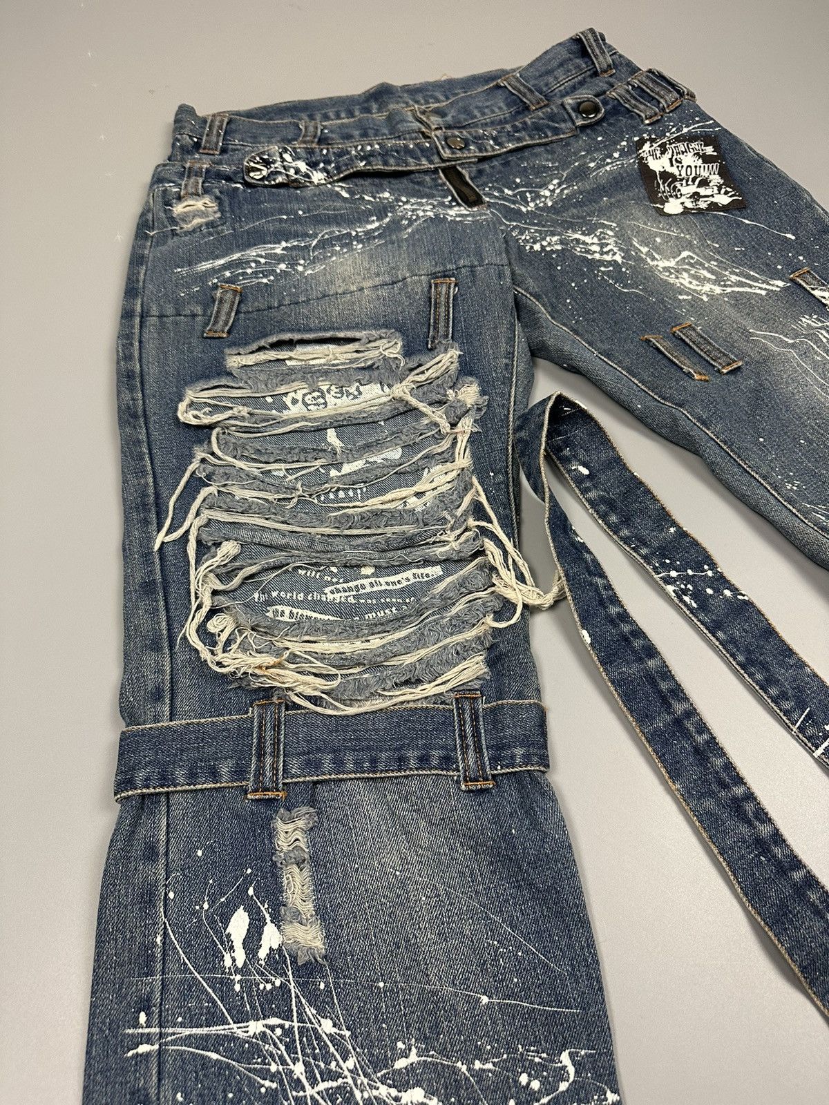 Japanese Brand 🔥RARE🔥DISTRESSED SEX POT REVENGE BONDAGE PAINTED DESIGN Size US 32 / EU 48 - 7 Thumbnail