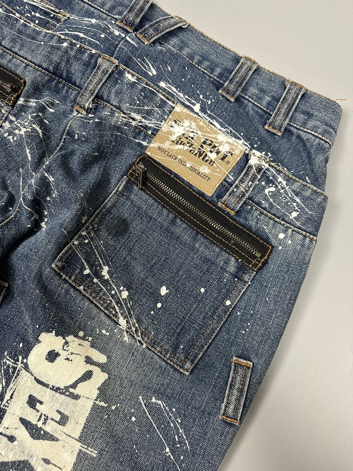 Japanese Brand 🔥RARE🔥DISTRESSED SEX POT REVENGE BONDAGE PAINTED DESIGN Size US 32 / EU 48 - 17 Thumbnail