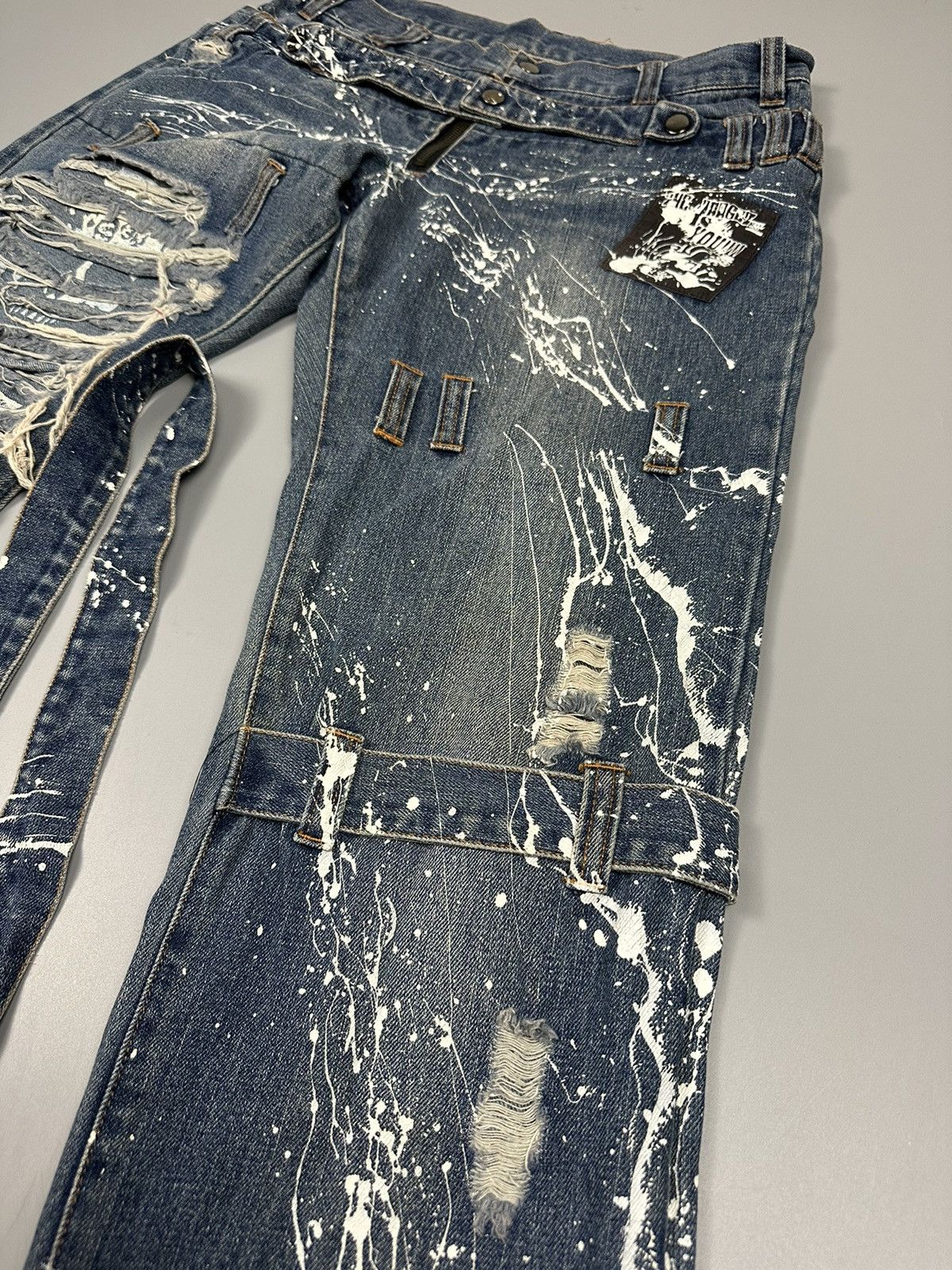 Japanese Brand 🔥RARE🔥DISTRESSED SEX POT REVENGE BONDAGE PAINTED DESIGN Size US 32 / EU 48 - 8 Thumbnail