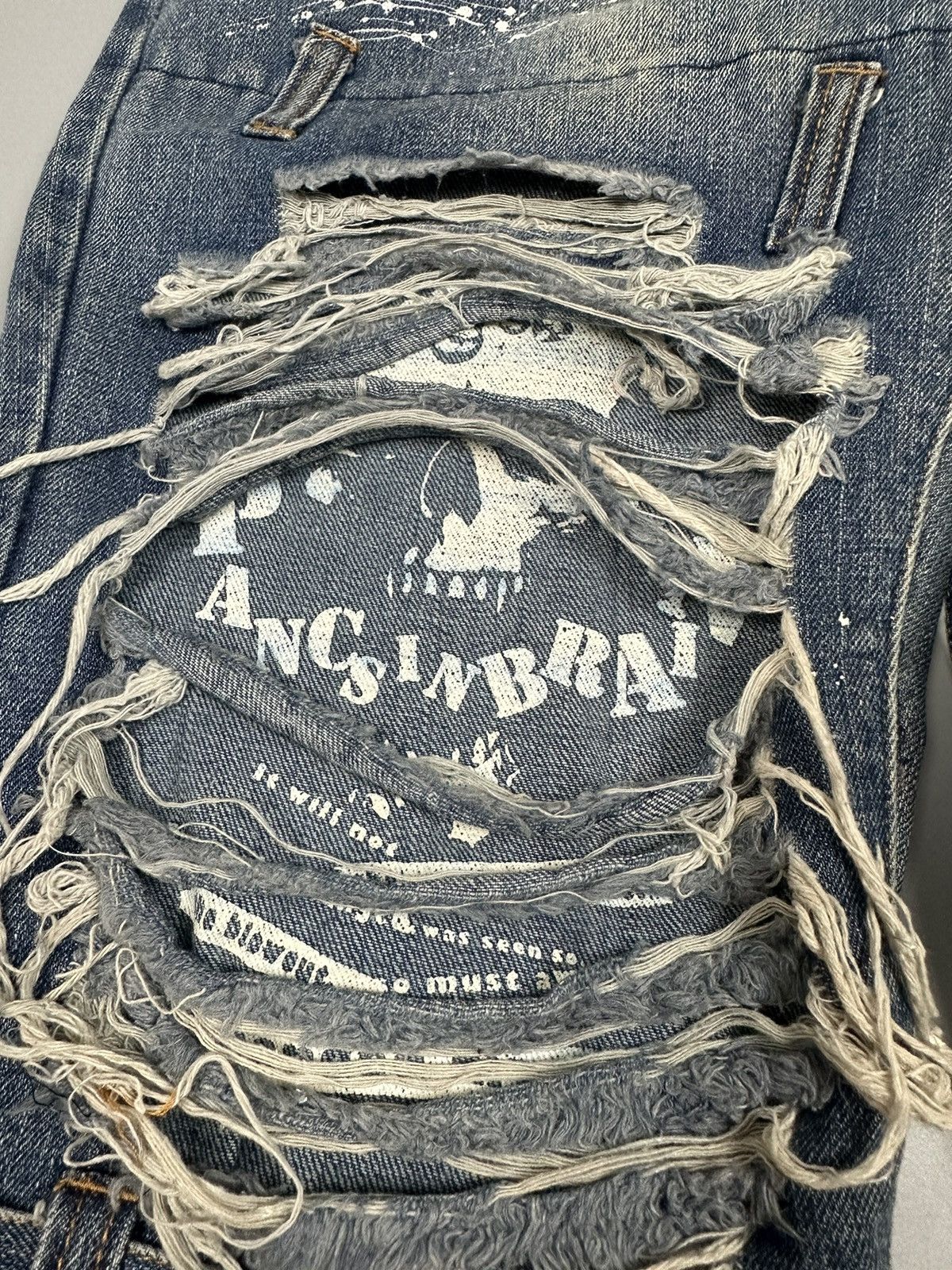 Japanese Brand 🔥RARE🔥DISTRESSED SEX POT REVENGE BONDAGE PAINTED DESIGN Size US 32 / EU 48 - 13 Thumbnail