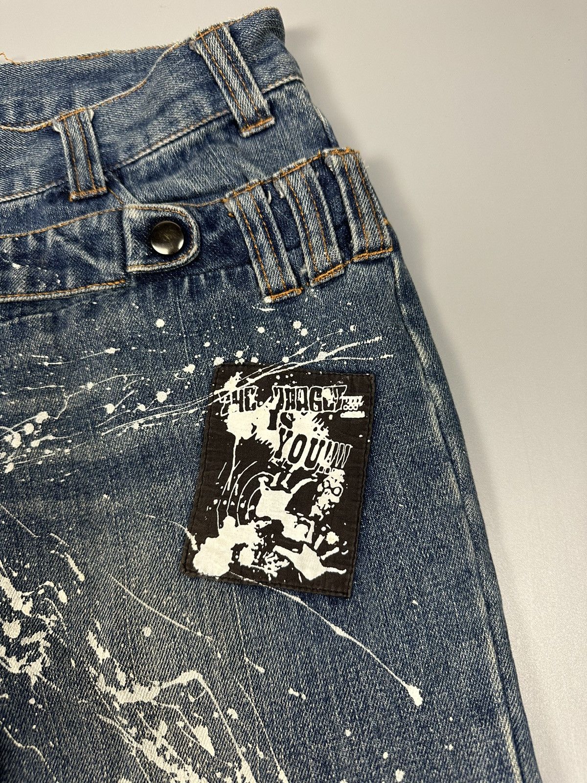 Japanese Brand 🔥RARE🔥DISTRESSED SEX POT REVENGE BONDAGE PAINTED DESIGN Size US 32 / EU 48 - 14 Thumbnail