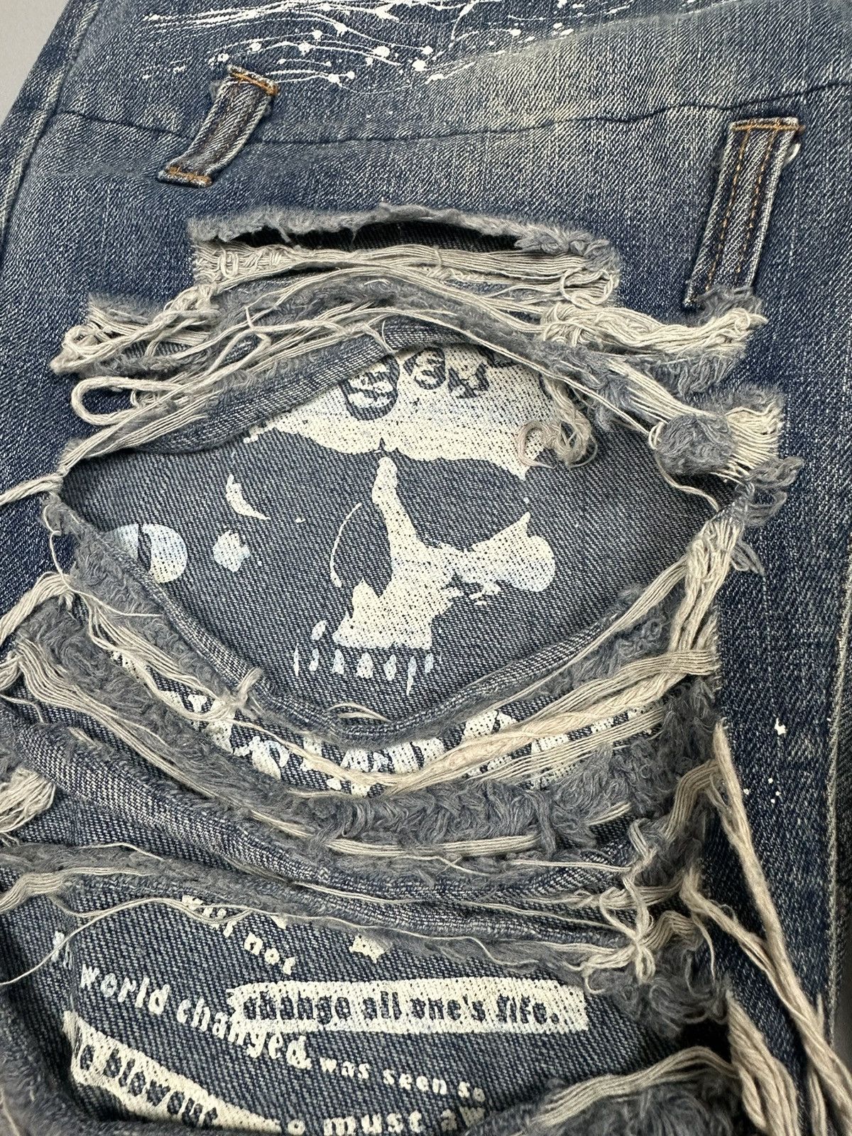 Japanese Brand 🔥RARE🔥DISTRESSED SEX POT REVENGE BONDAGE PAINTED DESIGN Size US 32 / EU 48 - 10 Thumbnail