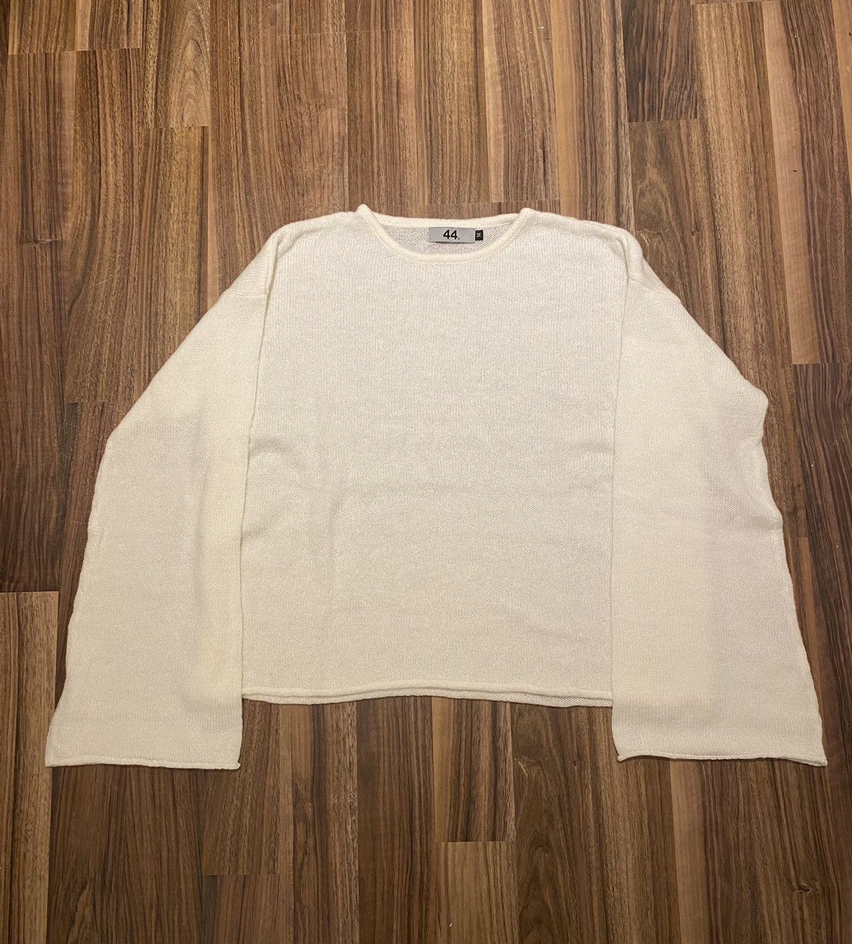 image of Avant Garde 44Online 'bliss' Loose Gauge Mohair Knit Sweater in White, Men's (Size Medium)