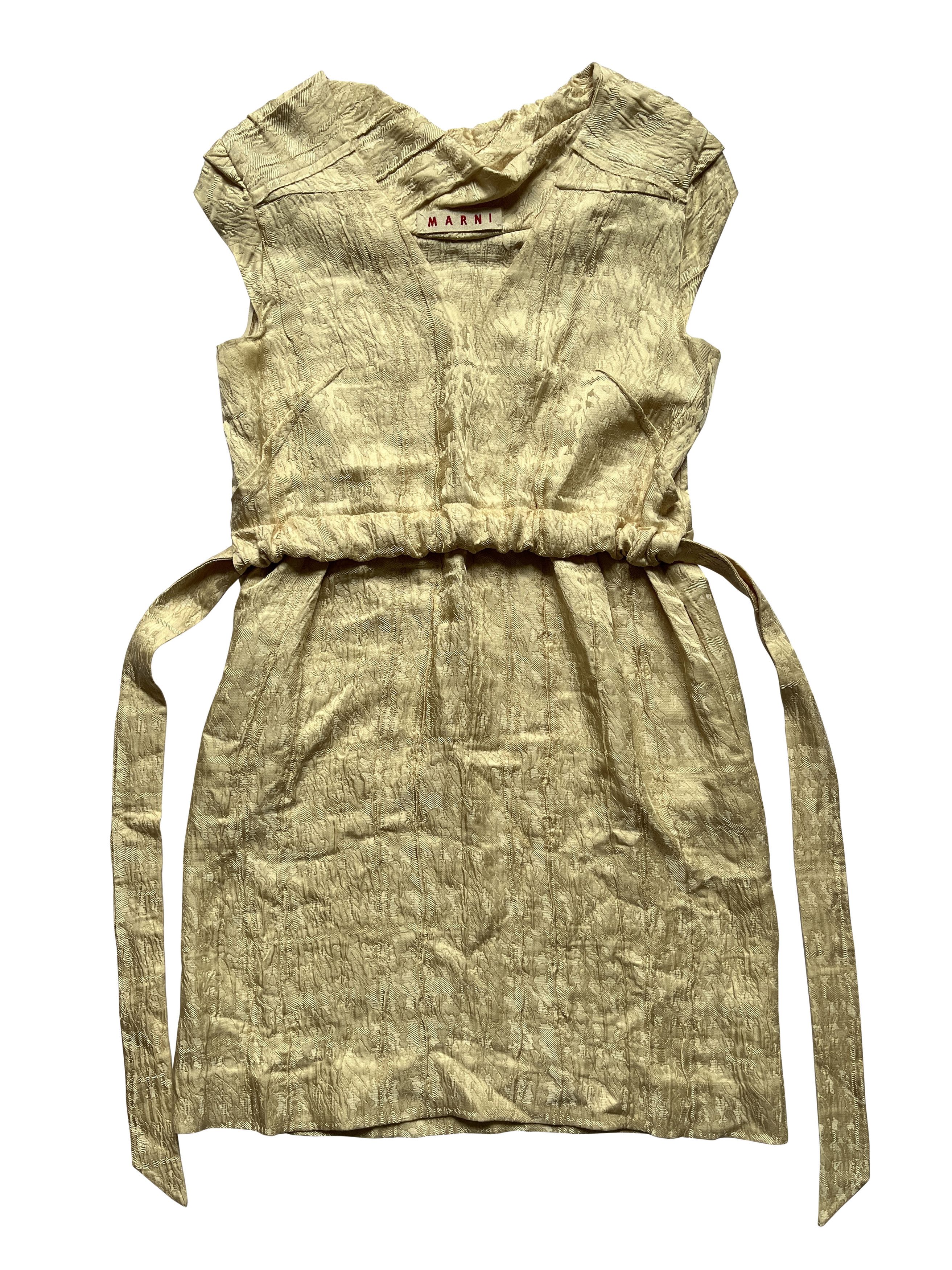 Marni ⚡️QUICK SALE⚡️Marni Gold Sleeveless Brocade Dress Size L / US 10 / IT 46 - 1 Thumbnail