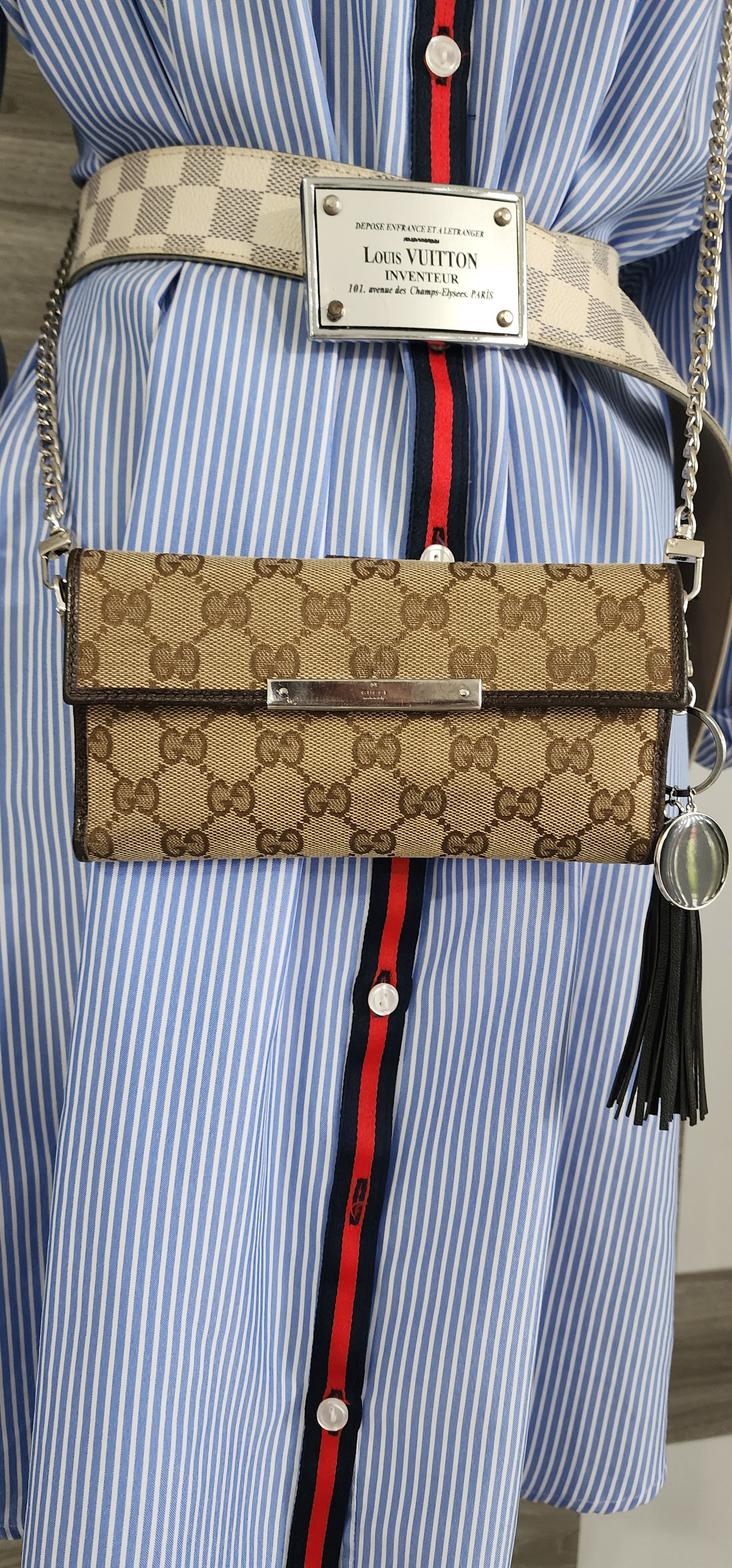 Gucci Guccissima Canvas Leather Beige Wallet on Chain Size ONE SIZE - 2 Thumbnail