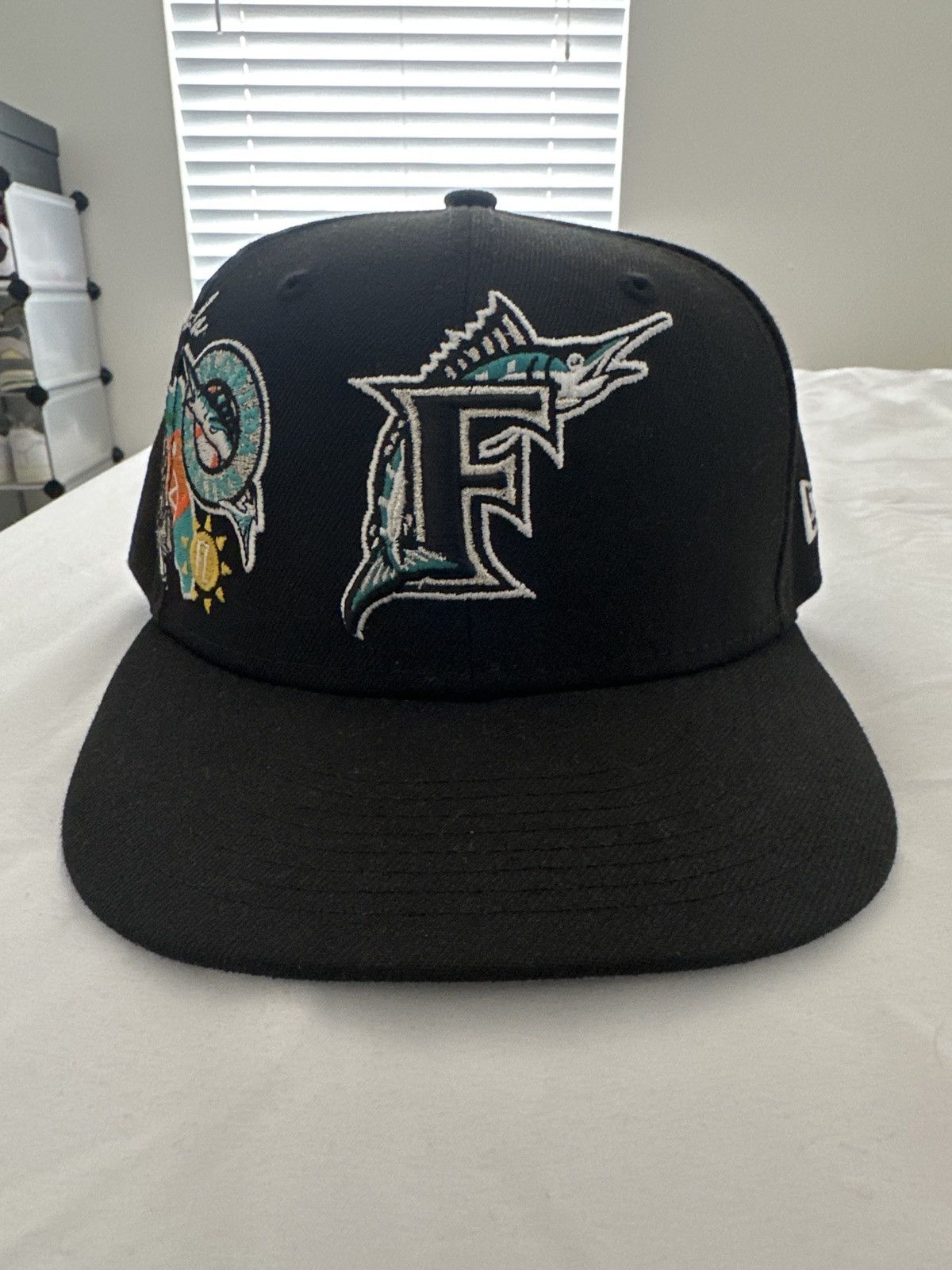 New Era Marlins New Era Fitted Hat Size ONE SIZE - 1 Thumbnail
