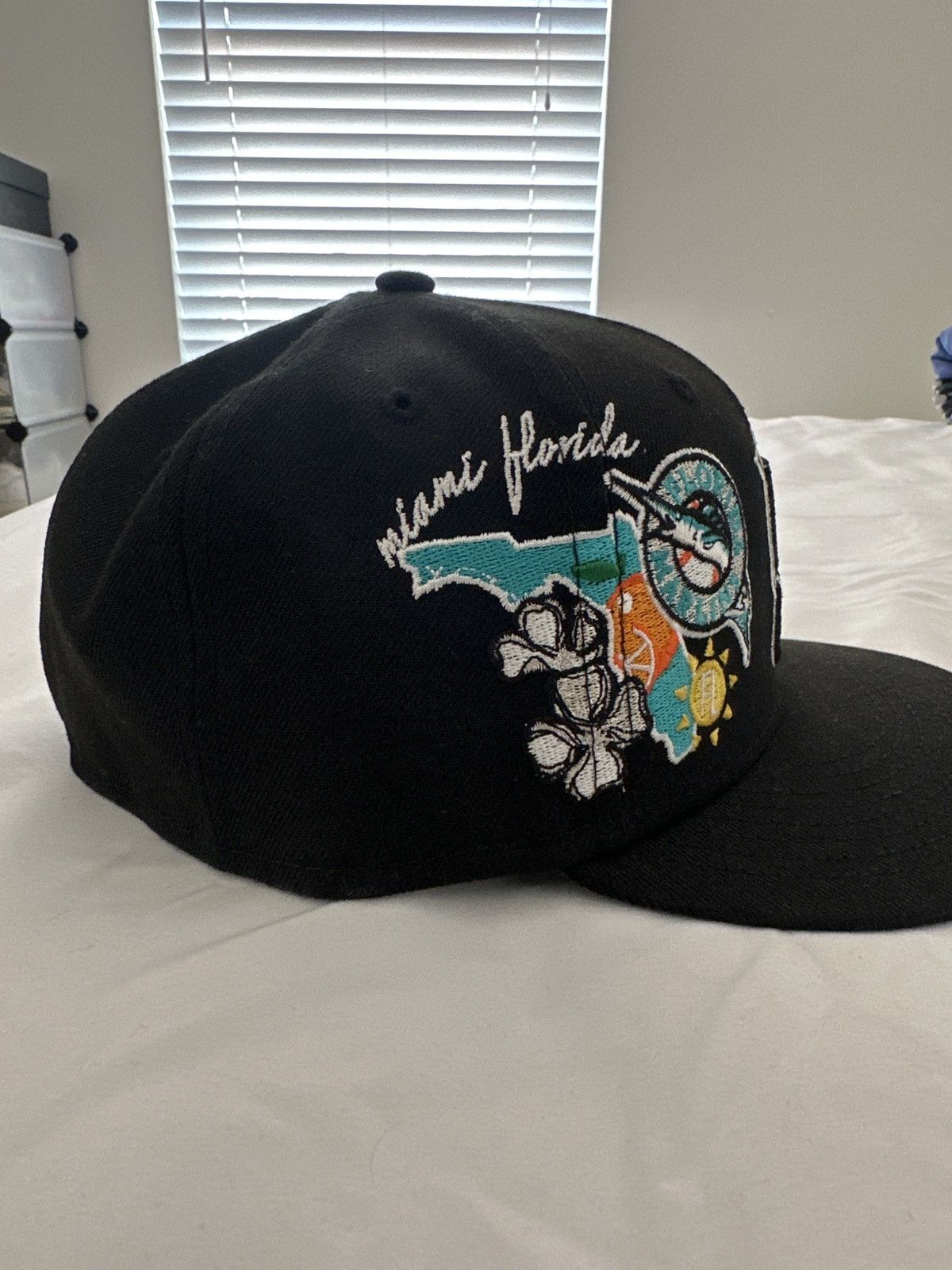 New Era Marlins New Era Fitted Hat Size ONE SIZE - 2 Thumbnail