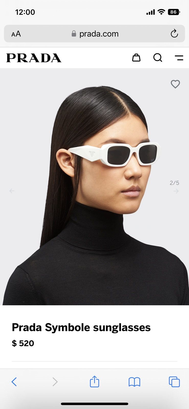 Prada × Vintage Prada Symbole sunglasses SPR 17W 1425S0 49. New Collection Size ONE SIZE - 9 Thumbnail