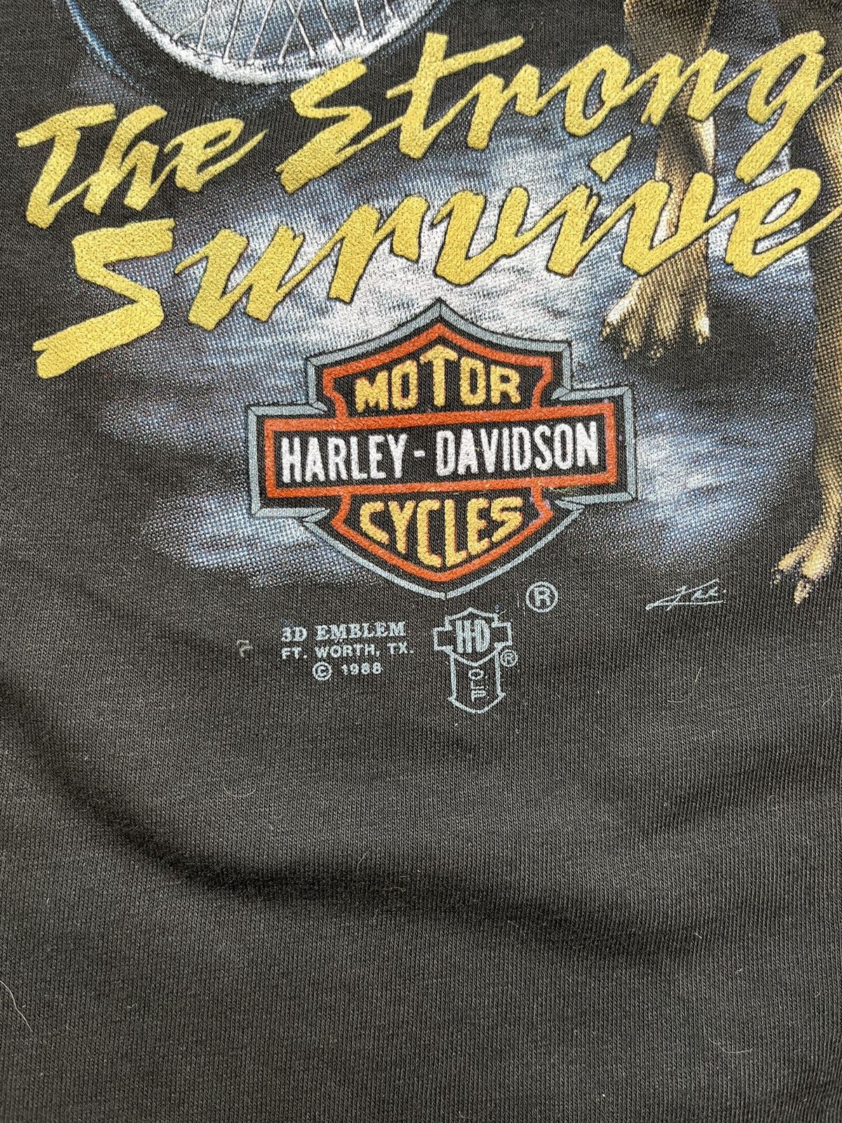 Harley Davidson Harley Davidson the strong 1988 vintage 3d emblem t-shirt Size US XL / EU 56 / 4 - 6 Thumbnail