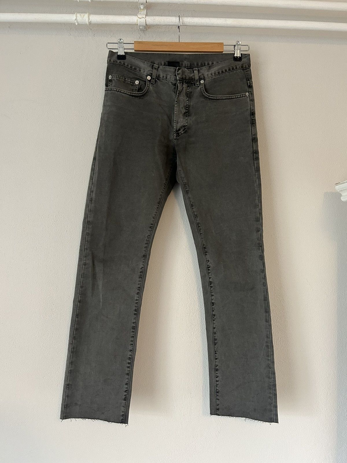 image of Dior Frayed Hem Jeans in Grey, Men's (Size 30)