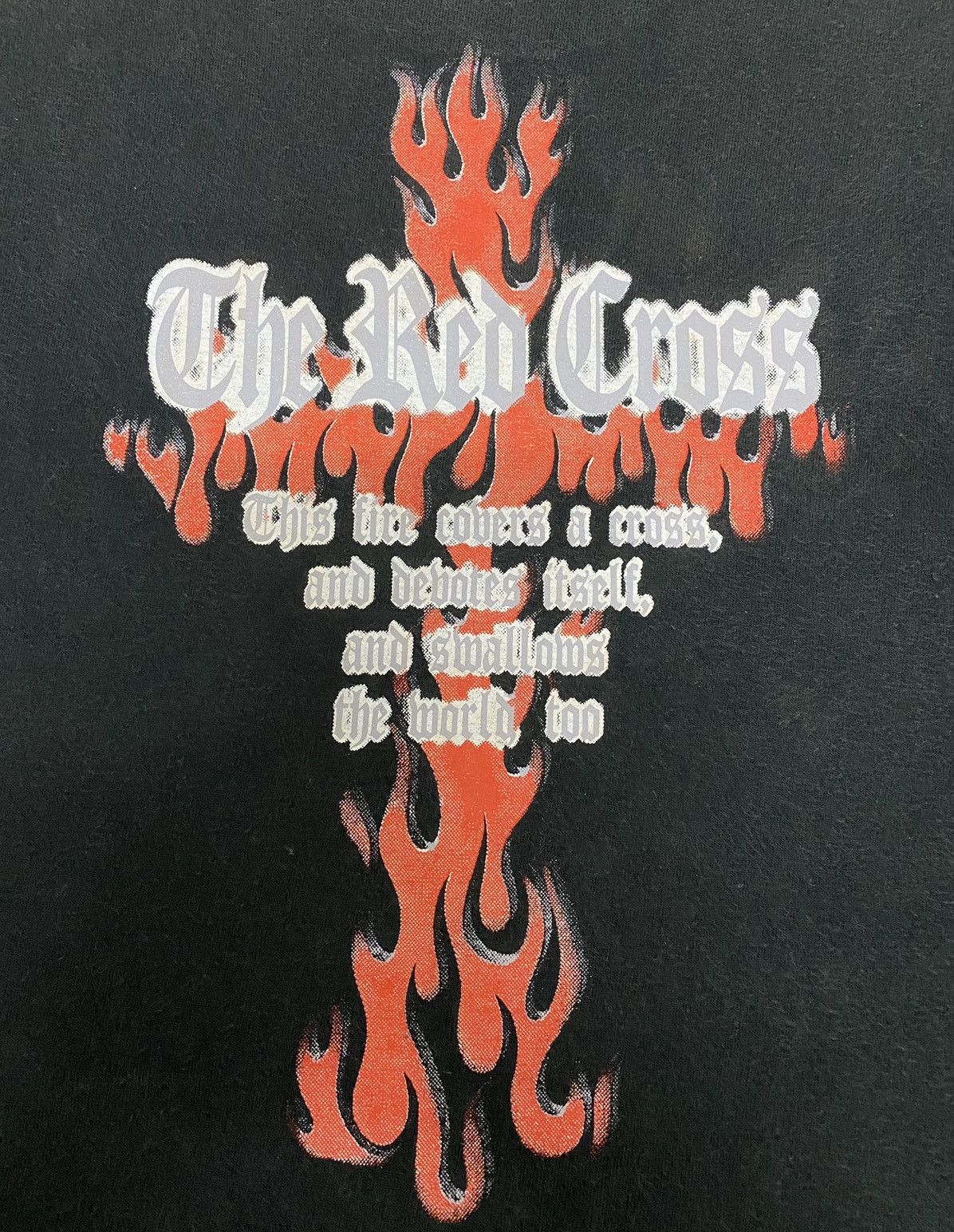 Vintage Vintage Distressed Fire Covered Cross Shirt Size US M / EU 48-50 / 2 - 5 Thumbnail