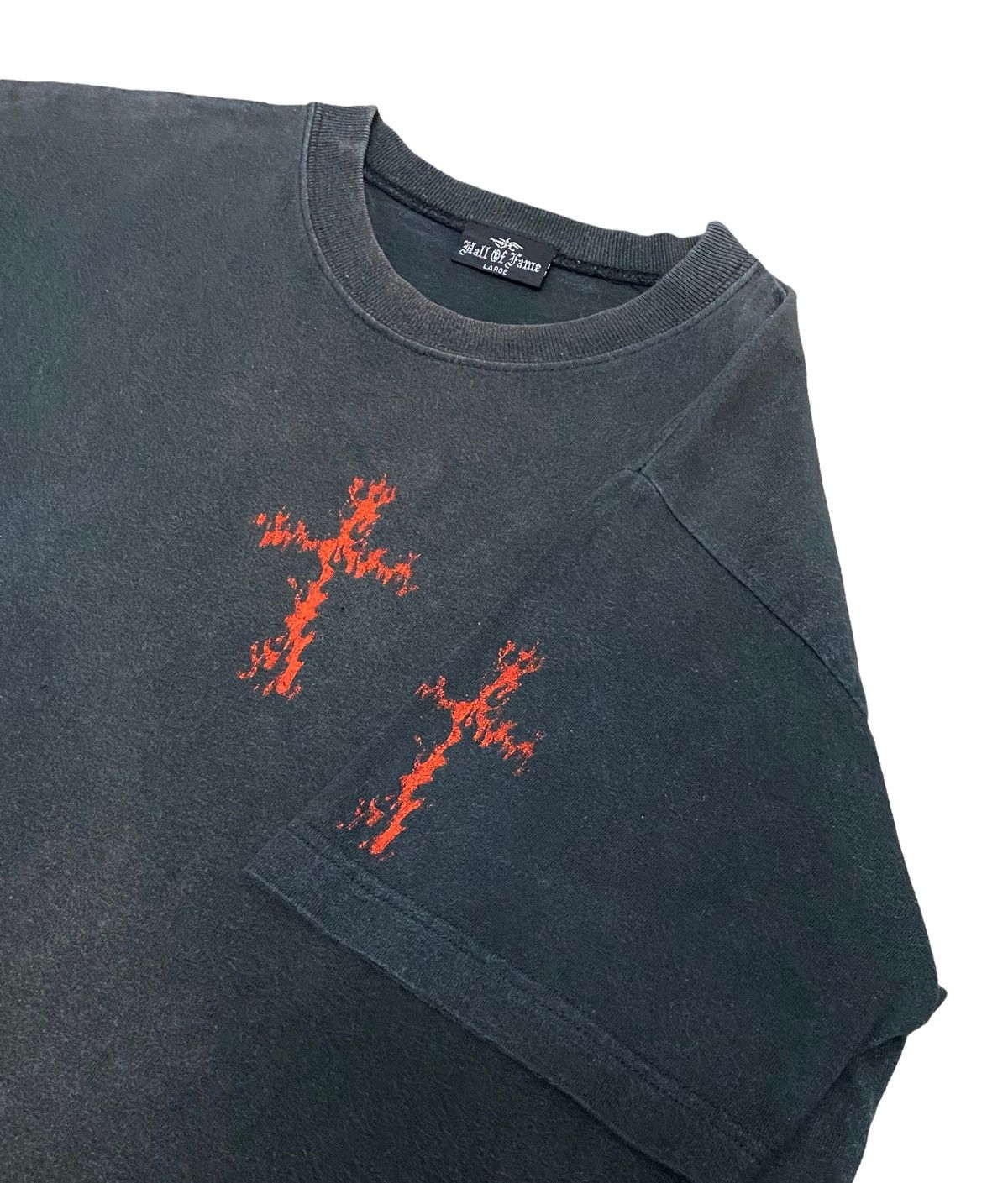 Vintage Vintage Distressed Fire Covered Cross Shirt Size US M / EU 48-50 / 2 - 3 Thumbnail